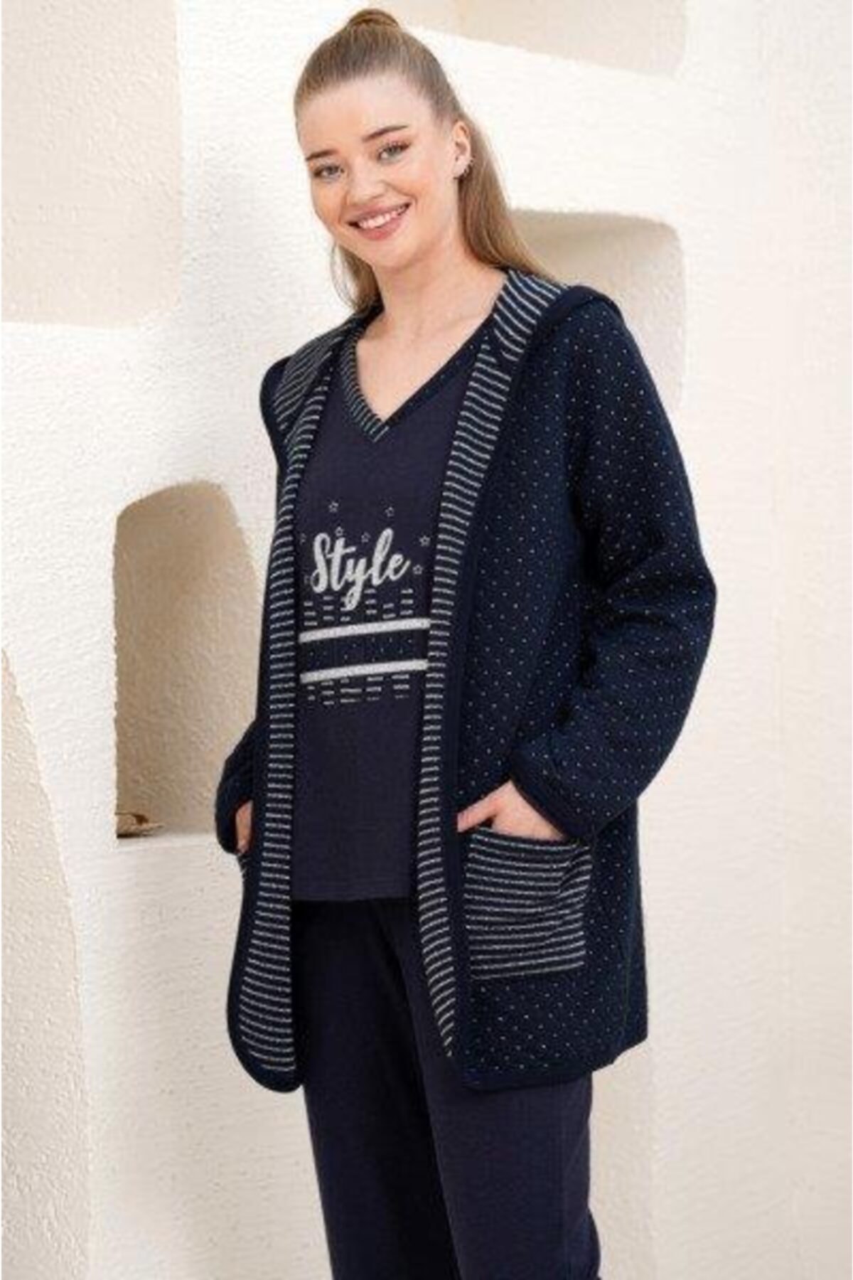 Cossy By Aqua Aqua 22077 Kadın Sabahlık -lacivert