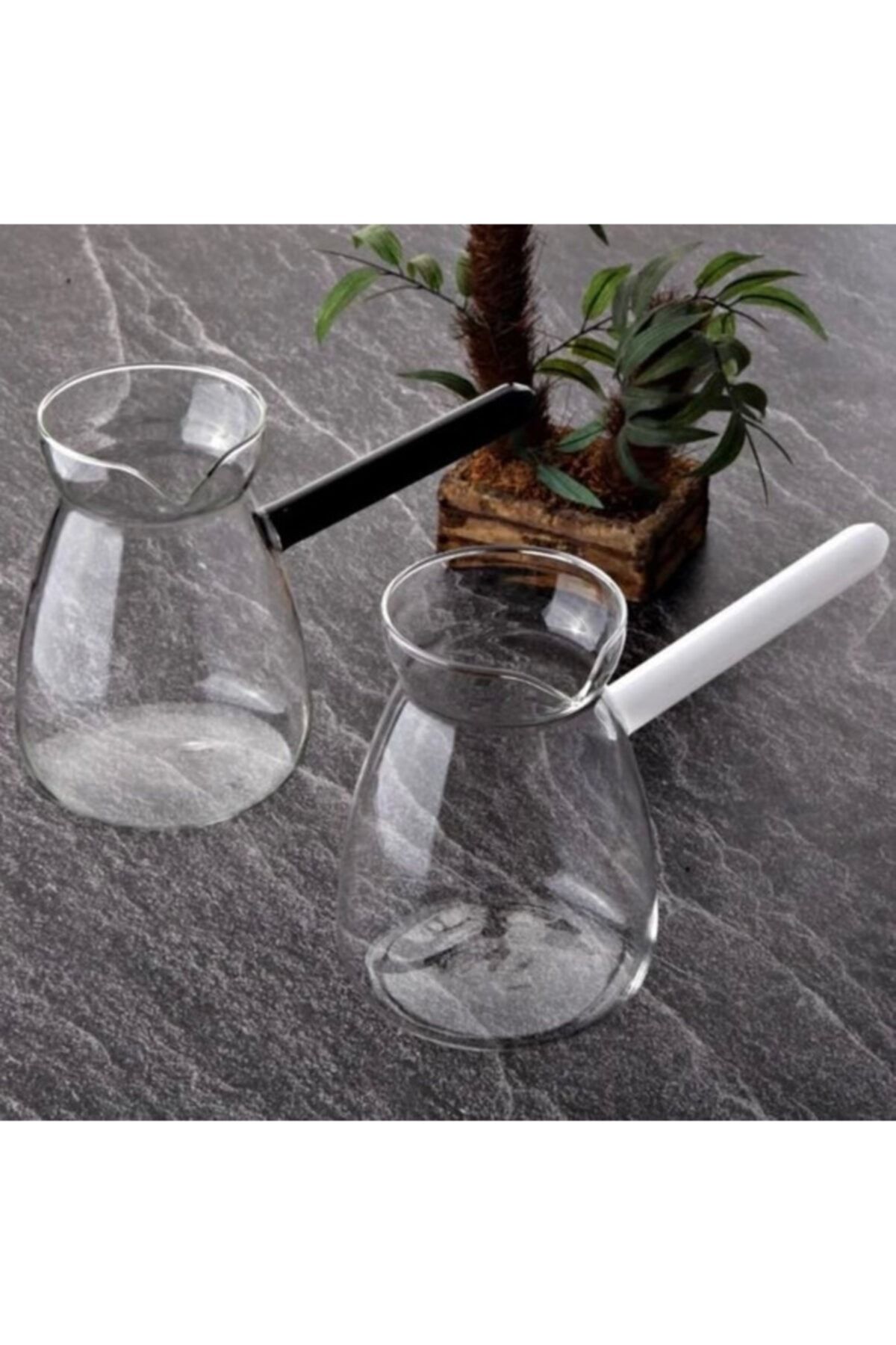 Tohana 1000 ml Buyuk Boy 12 Fıncan Kapasiteli Borosilikat Cam Ateşe Dayanıklı Cam Cezve