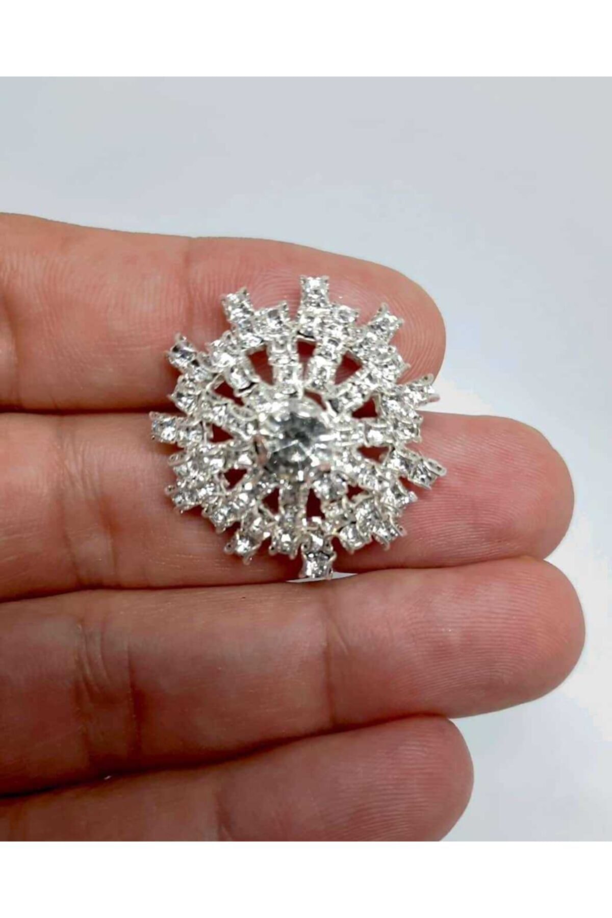 İMREN AKSESUAR Kristal Taşlı 3 Cm Metal Düğme 1 Adet