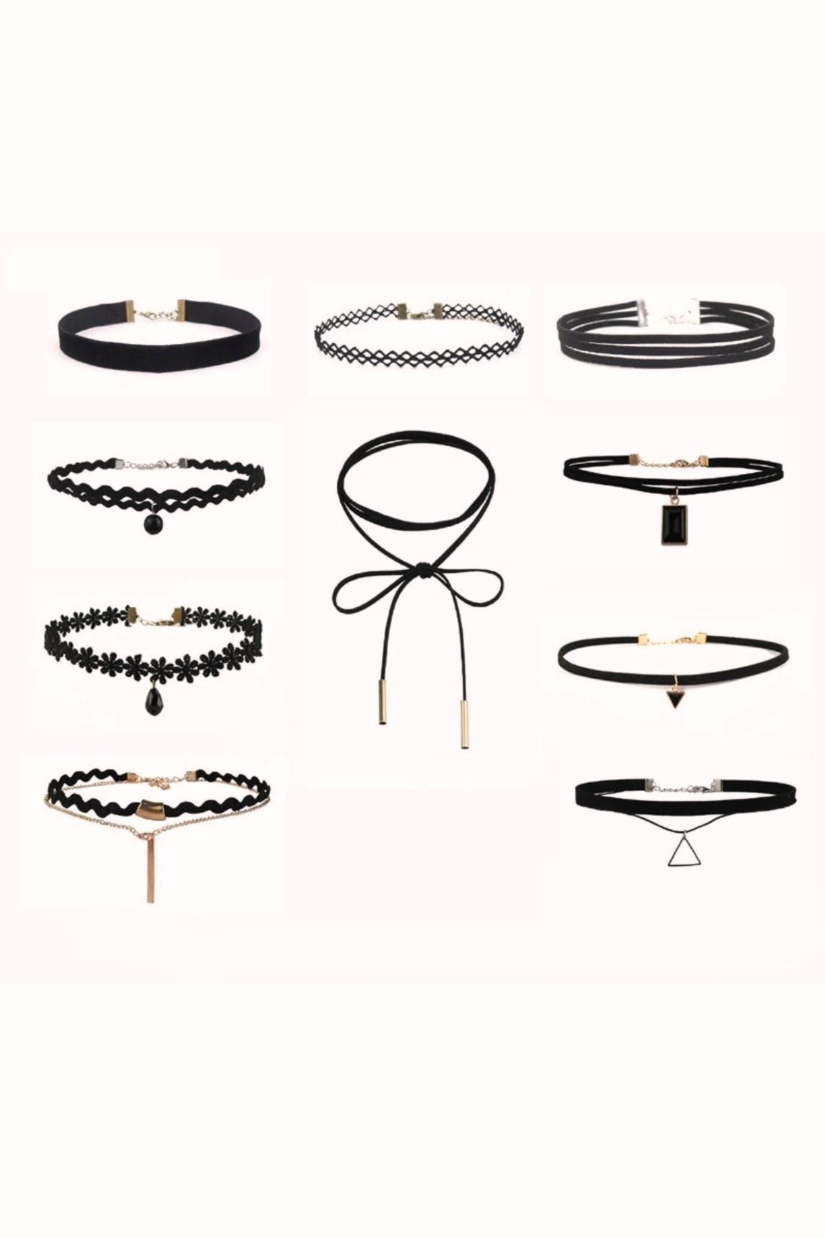 VipBT 10'lu Choker Tasma Kolye Set
