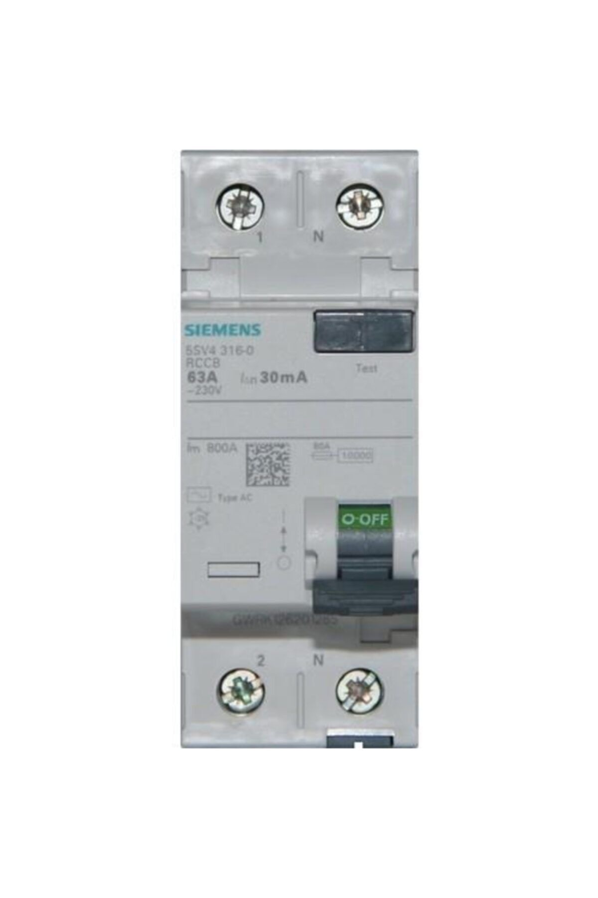 Siemens 2x63a 240v 30ma 70mm Monofaze Faz-nötr Bağlantılı Kaçak Akım Koruma Rölesi