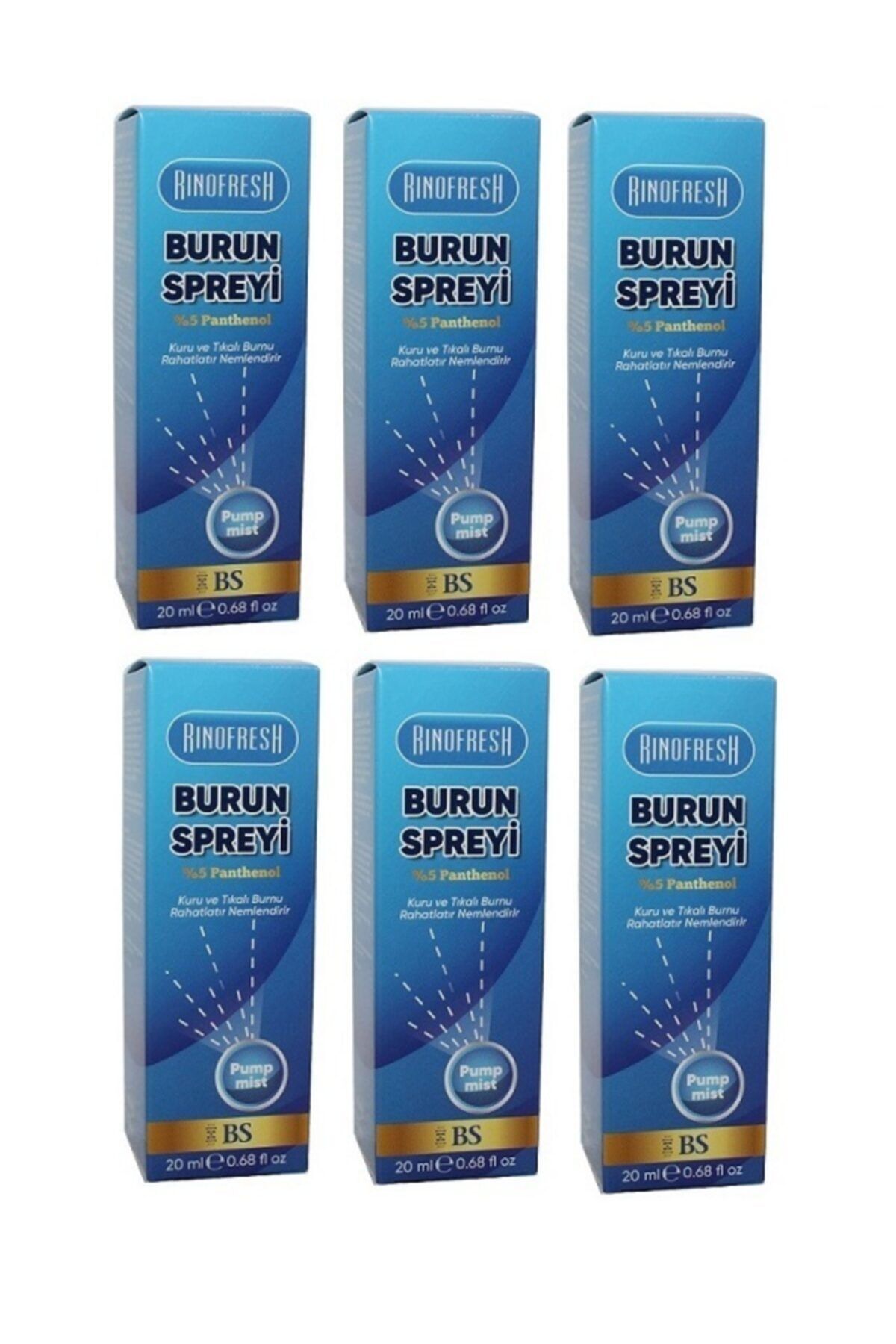 RINOFRESH Burun Tıkanıklığı, Sinüzit Için Rinofresh Panthenol 20 Ml X6