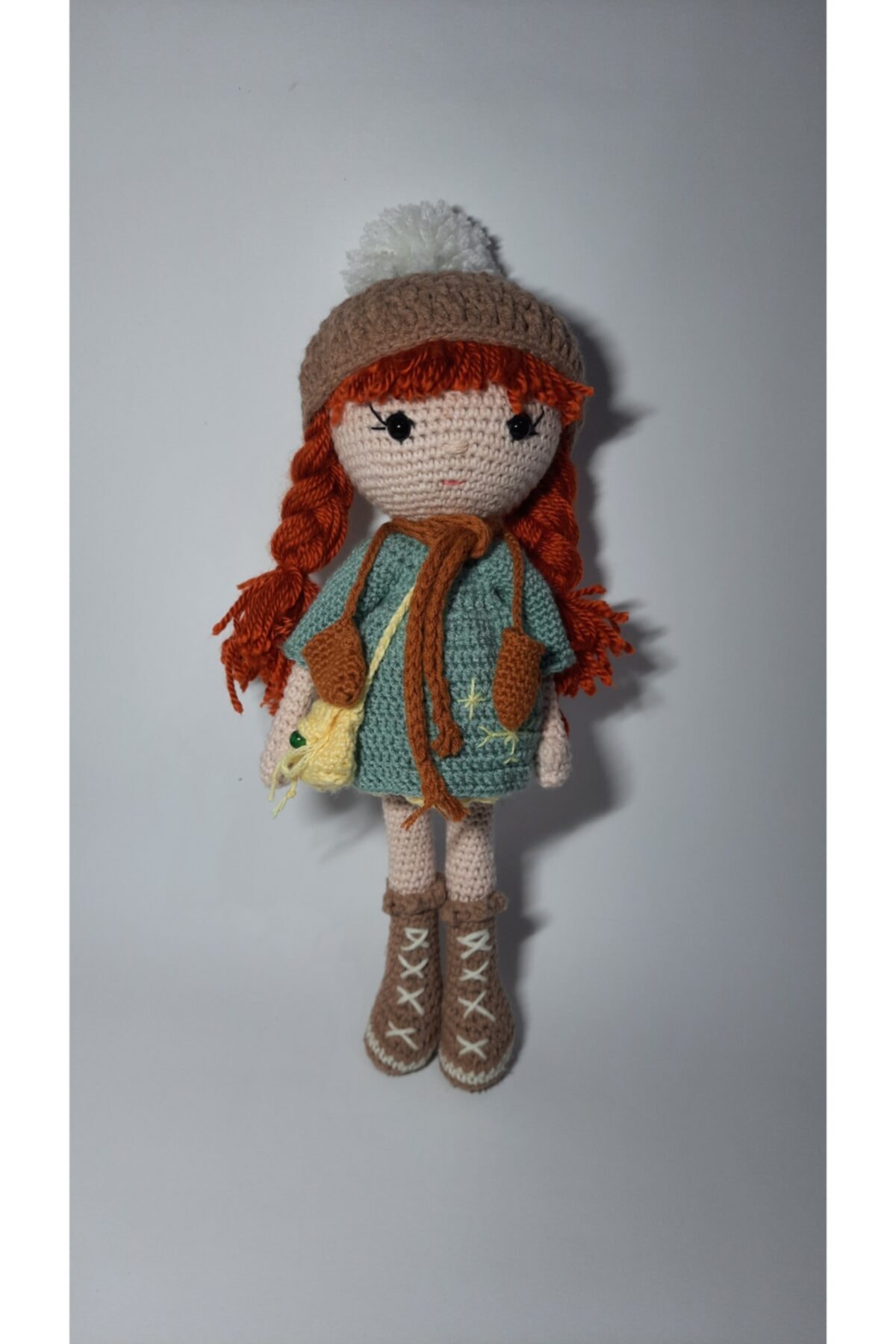 Yumu Yum Kartanesi Organik Amigurumi Şapkalı Oyuncak Kız Bebek