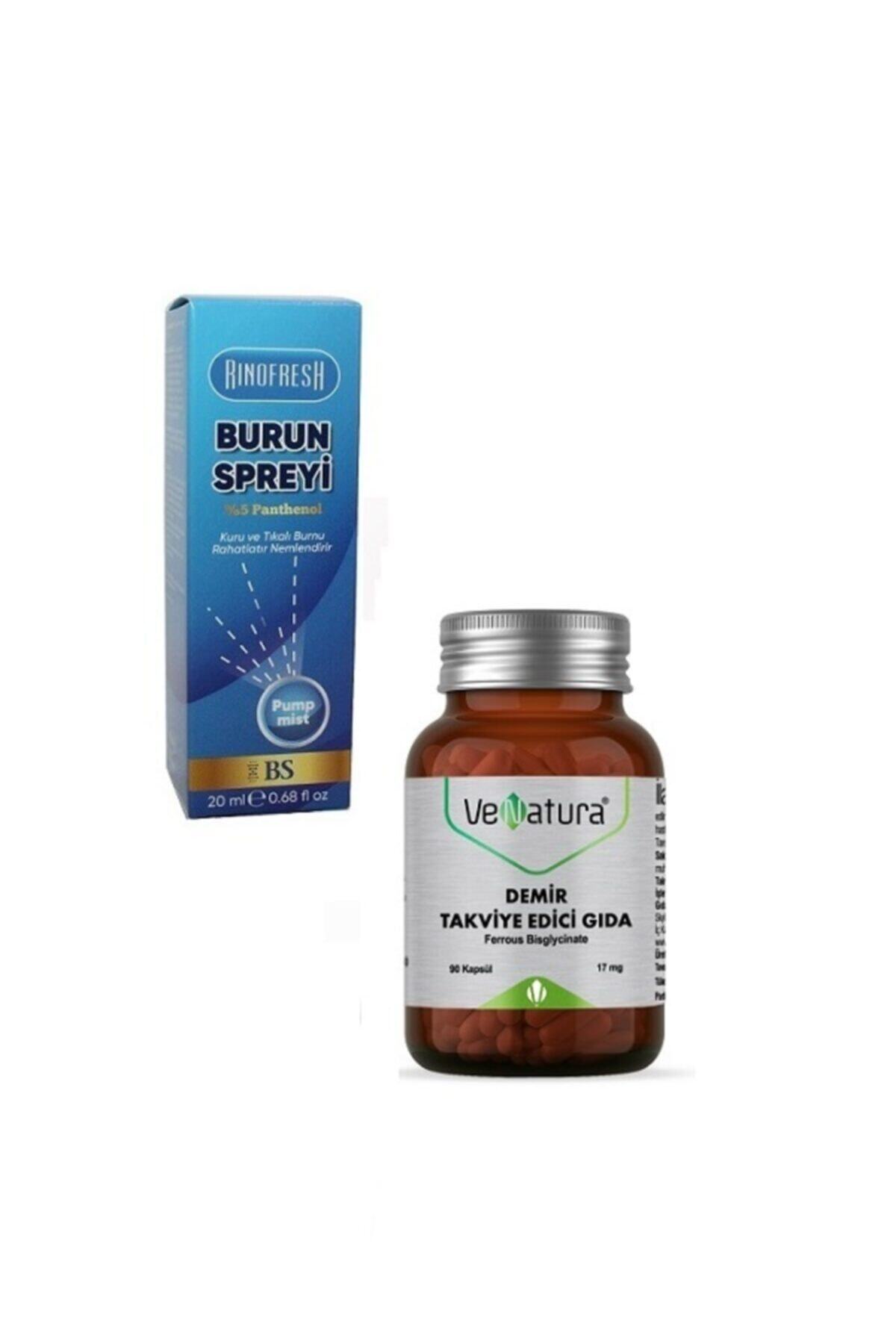 RINOFRESH Panthenol Burun Spreyi 20 Ml + Demir (17 Mg) Takviye Edici Gıda 90 Kapsül