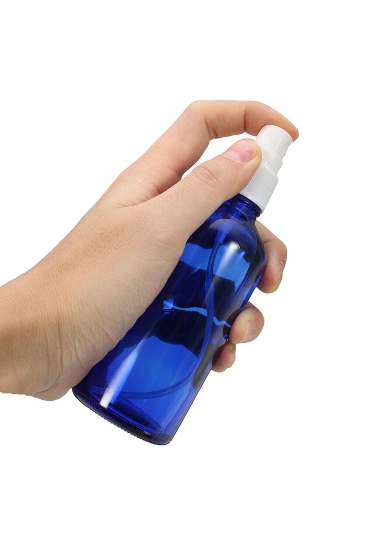 GALENİK Mavi Cam Şişe 100ml Beyaz Sprey Başlıklı 48 Adet