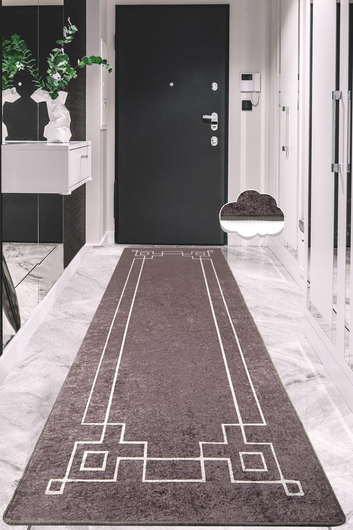 Dolce Tocco Modern Tasarım Dt1484 Leke Tutmayan Modern Yolluk Antre Halısı Kaymaz Taban Yıkanabilir