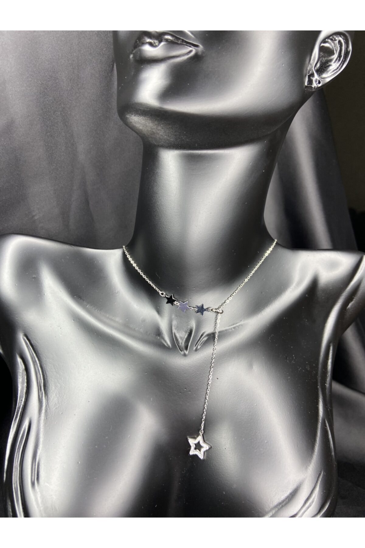 stainless steell Yıldız Gümüş Çelik Kolye