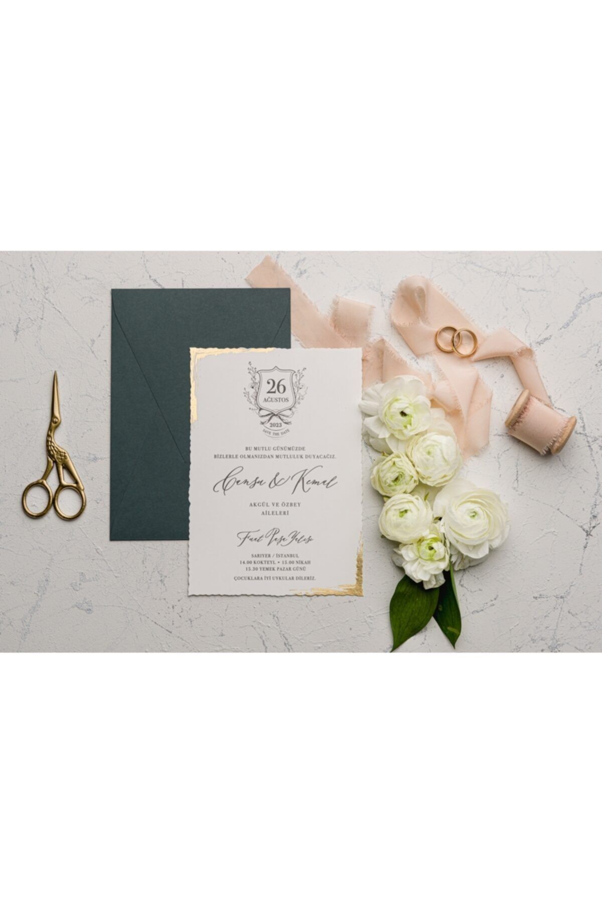 Erdem Düğün,nikah,nişan Davetiyesi 9193 ( 50 Adet )