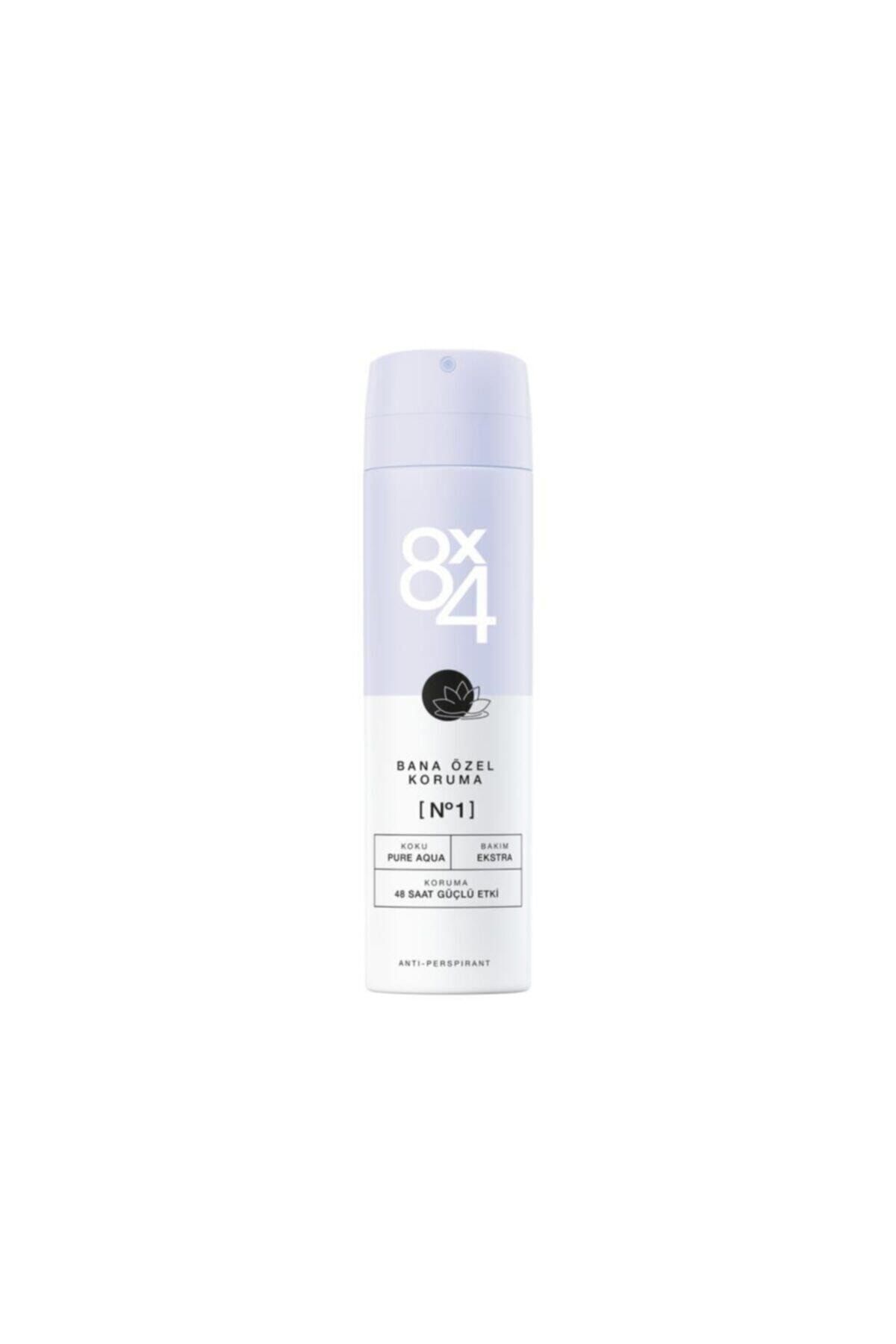 8x4 Deodorant Sprey No.1 Pure Aqua Kadın 150ml Bana Özel Koruma