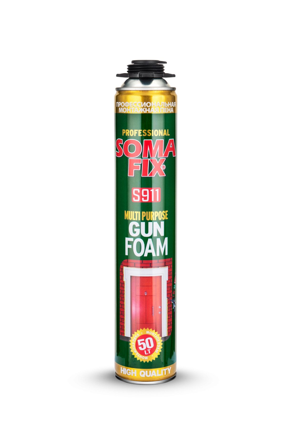 Somafix 750 ml 850 gr Tabancalı Poliüretan Köpük Tam Gramajlı Çelik Kapı Pencere Montaj Pu Köpük