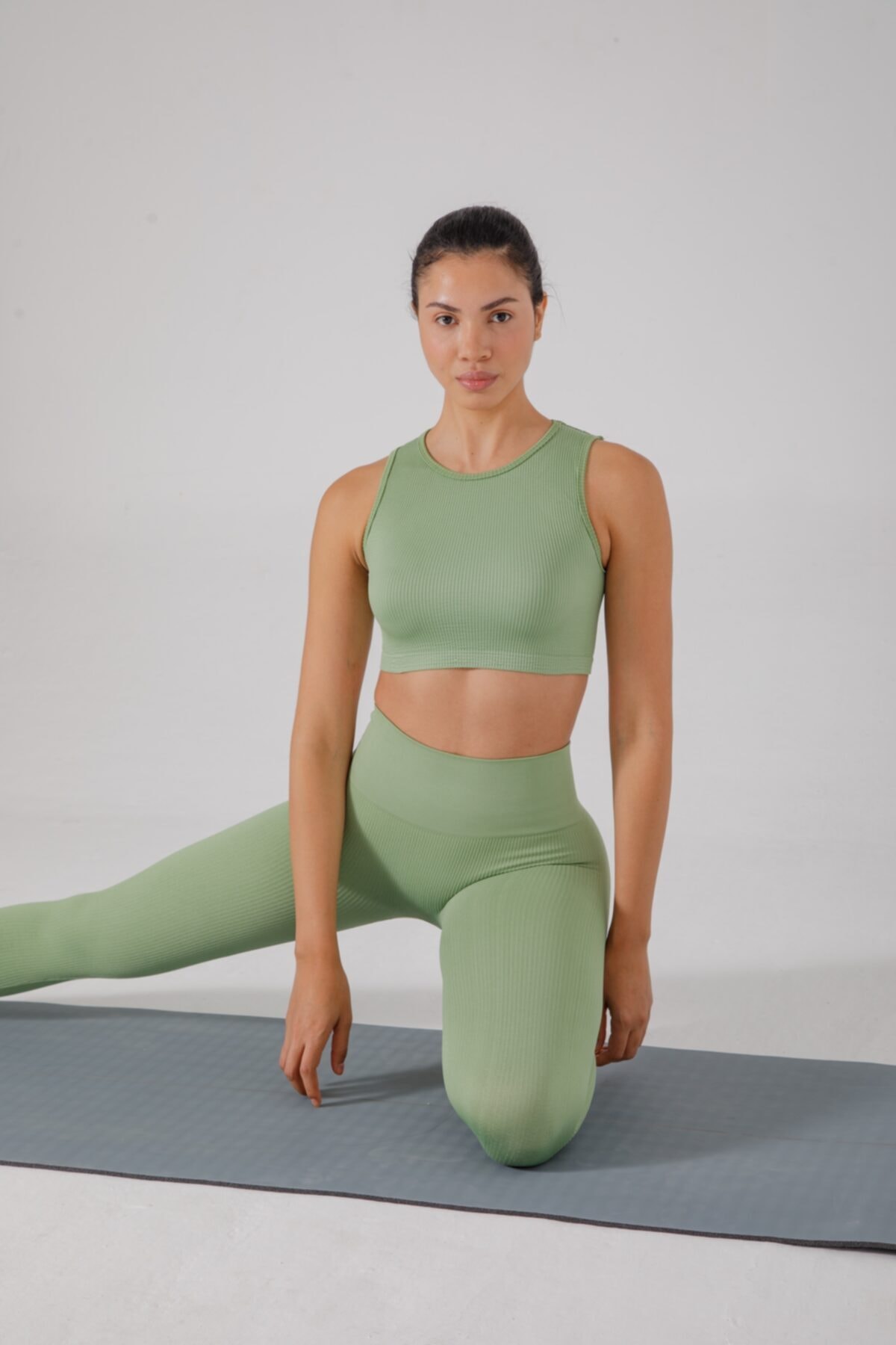 Zin Pilates Kadın Mint Dikişsiz Fitilli Büstiyer