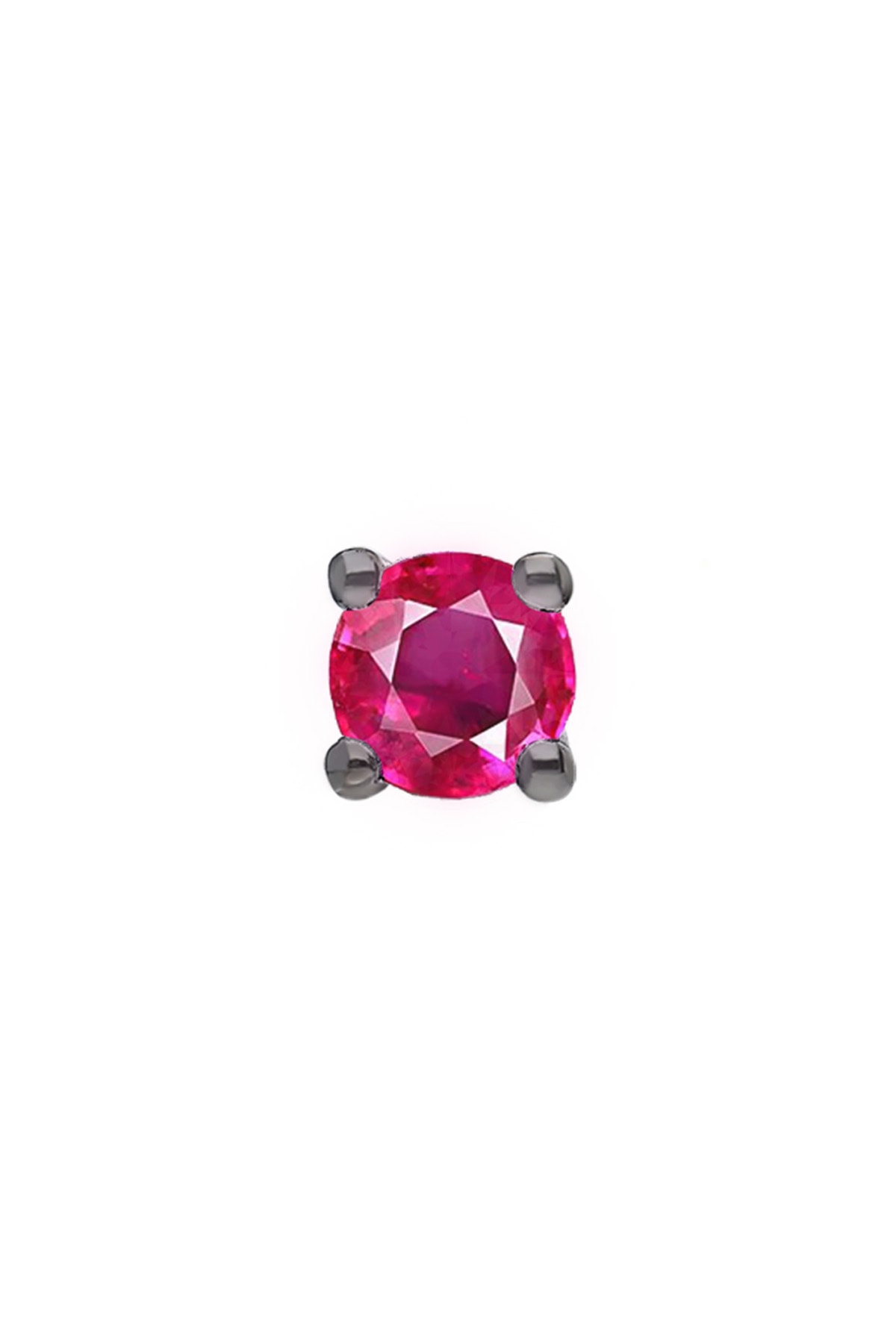 Sirius Pırlanta Kadın Pembe Safir Tektaş Küpesi