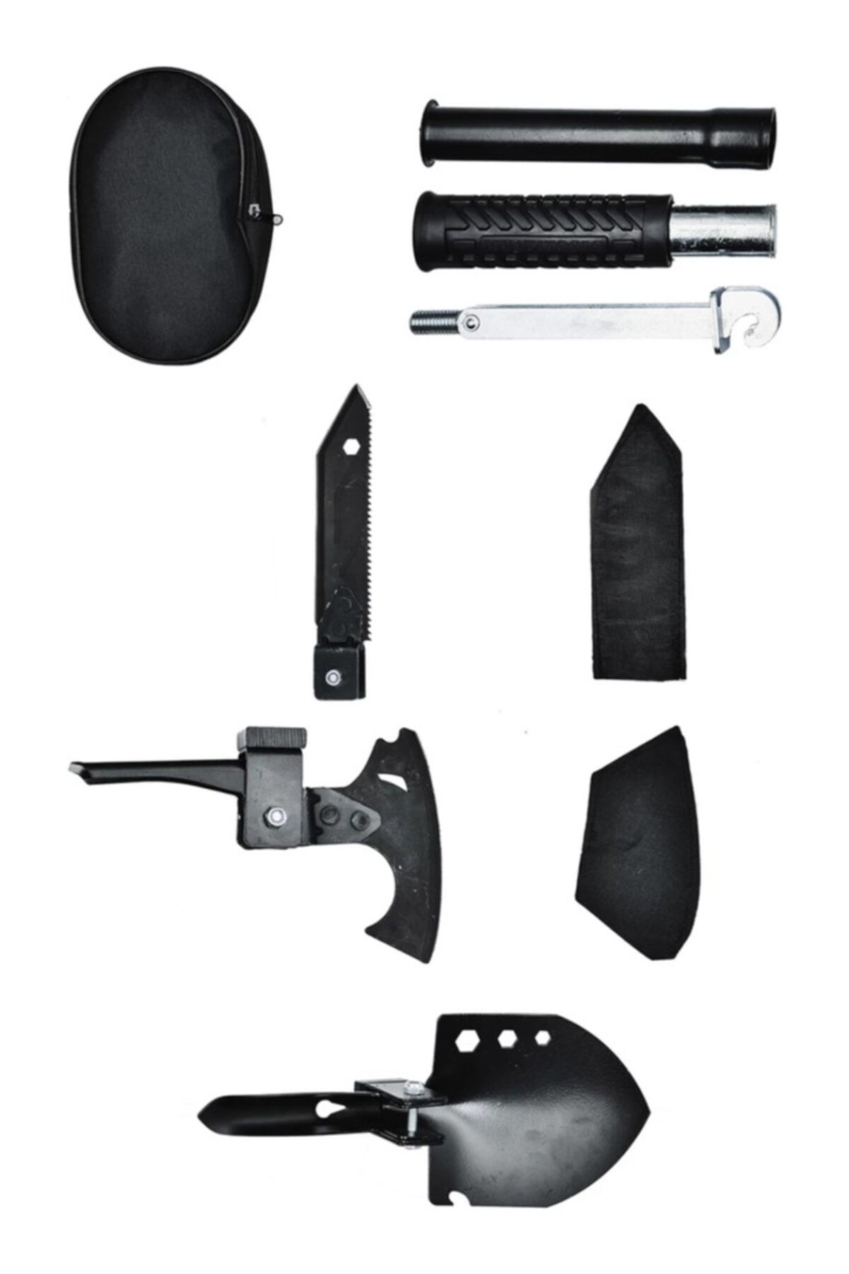 sinerjishop Multitools Portatif Çok Fonksiyonlu Pratik Bahçe Kamp Araç Seti Kürek Çapa Balta