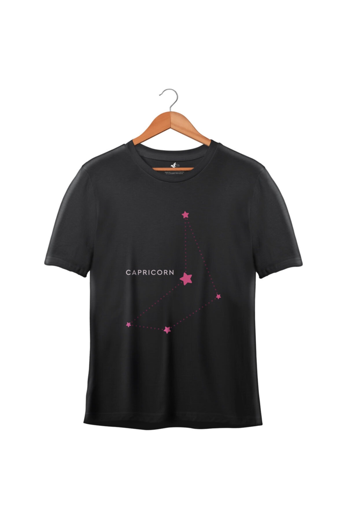 Tabuzgu Tanıtım Oğlak Burcu Takım Yıldızı Baskılı Siyah T-shirt