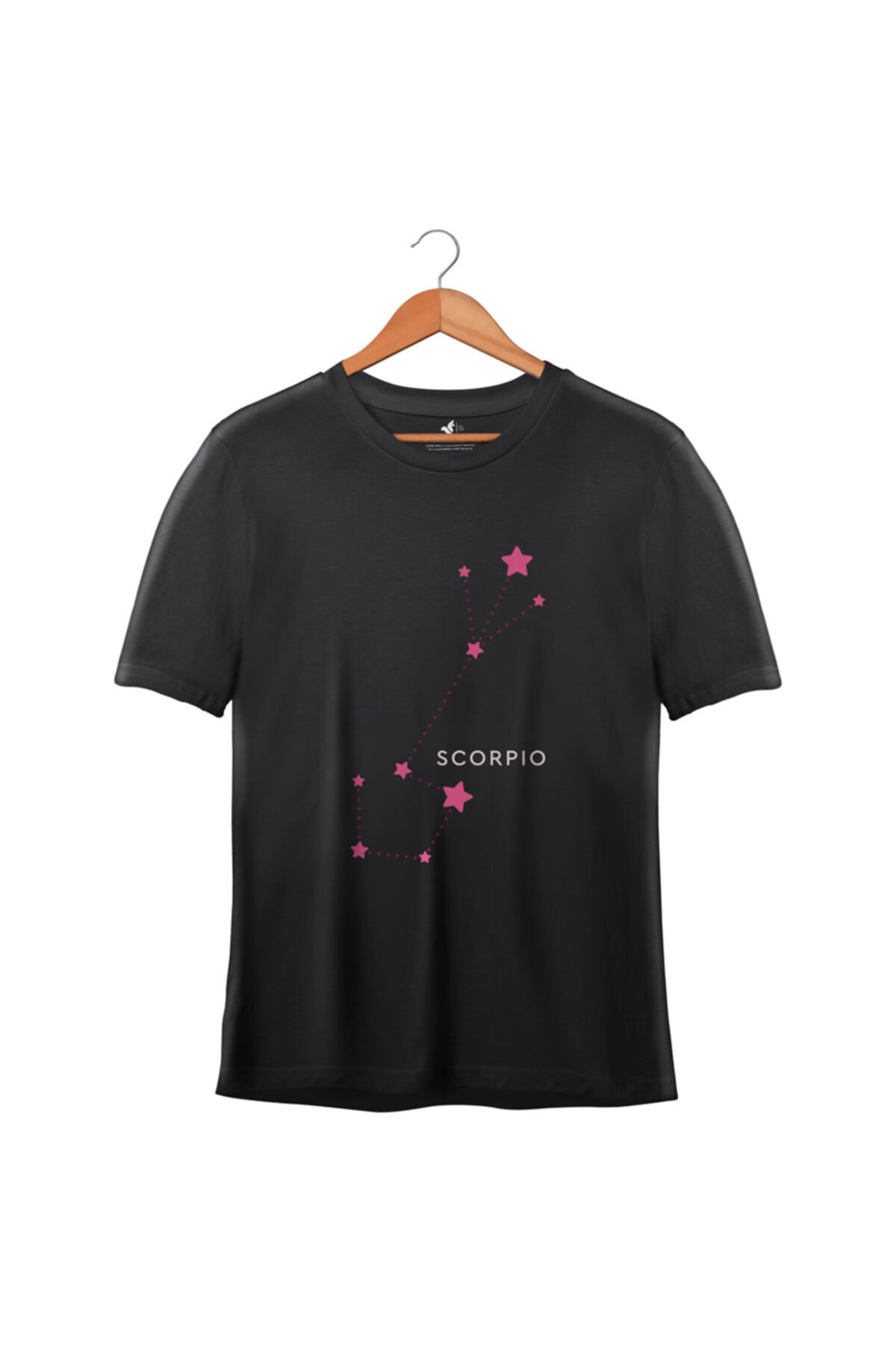 Tabuzgu Tanıtım Akrep Burcu Takım Yıldızı Baskılı Siyah T-shirt