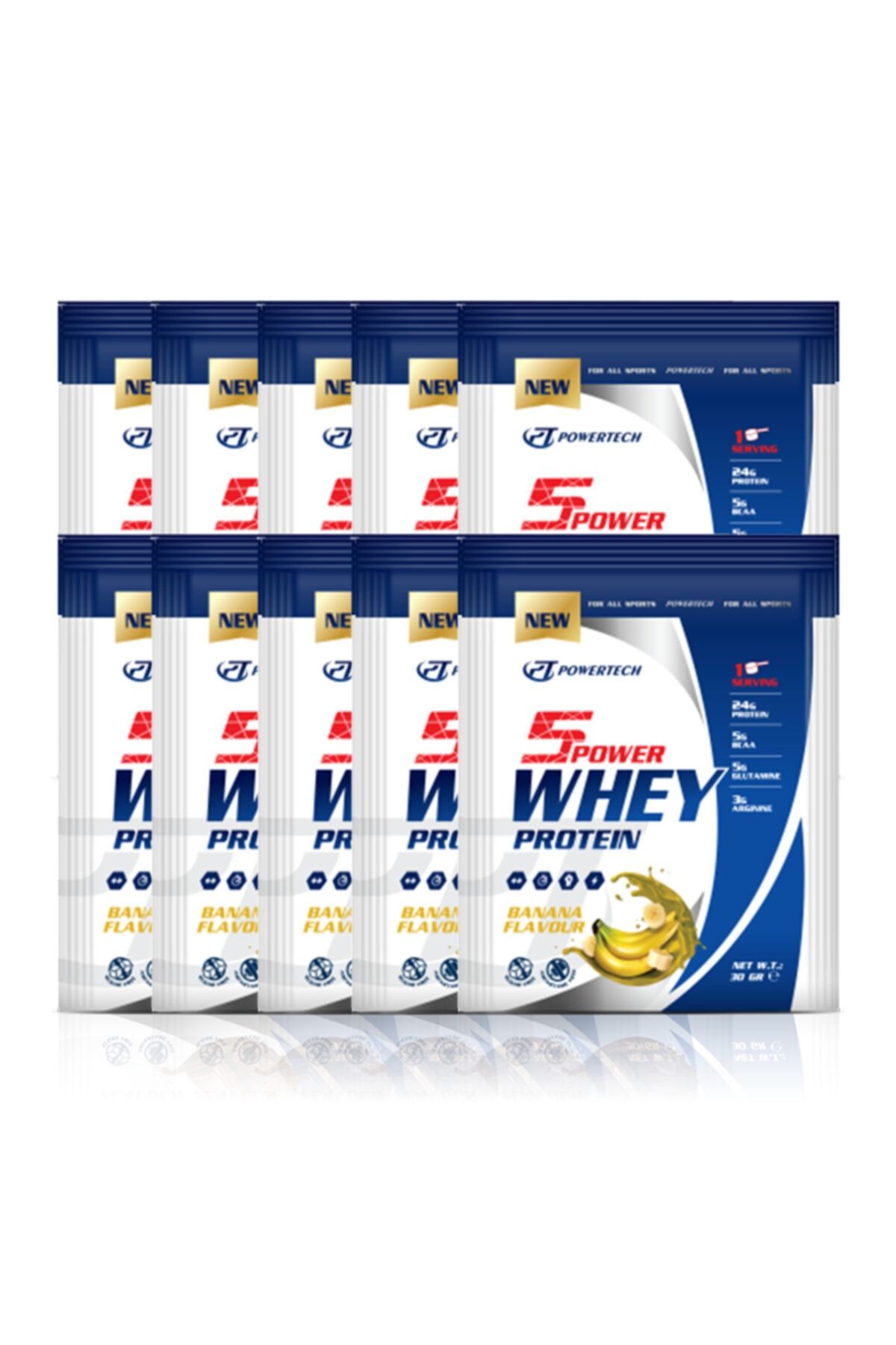 POWERTECH 5 Power Whey Protein 30 Gr Muzaromalı Protein Tozu 10 Saşe