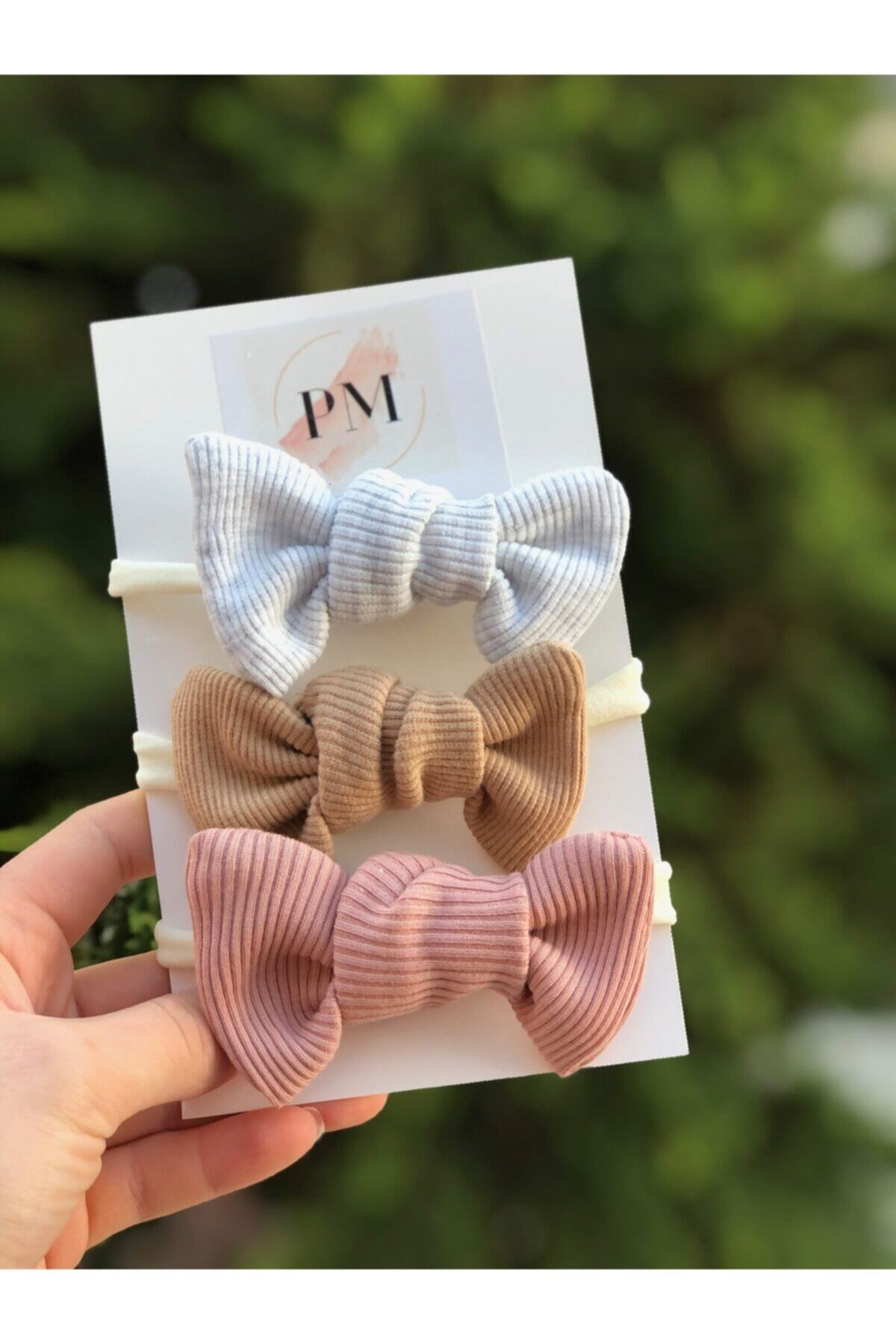 Peri Masalı Kız Bebek  3'lü Mini Ribana Fiyonk Bandana
