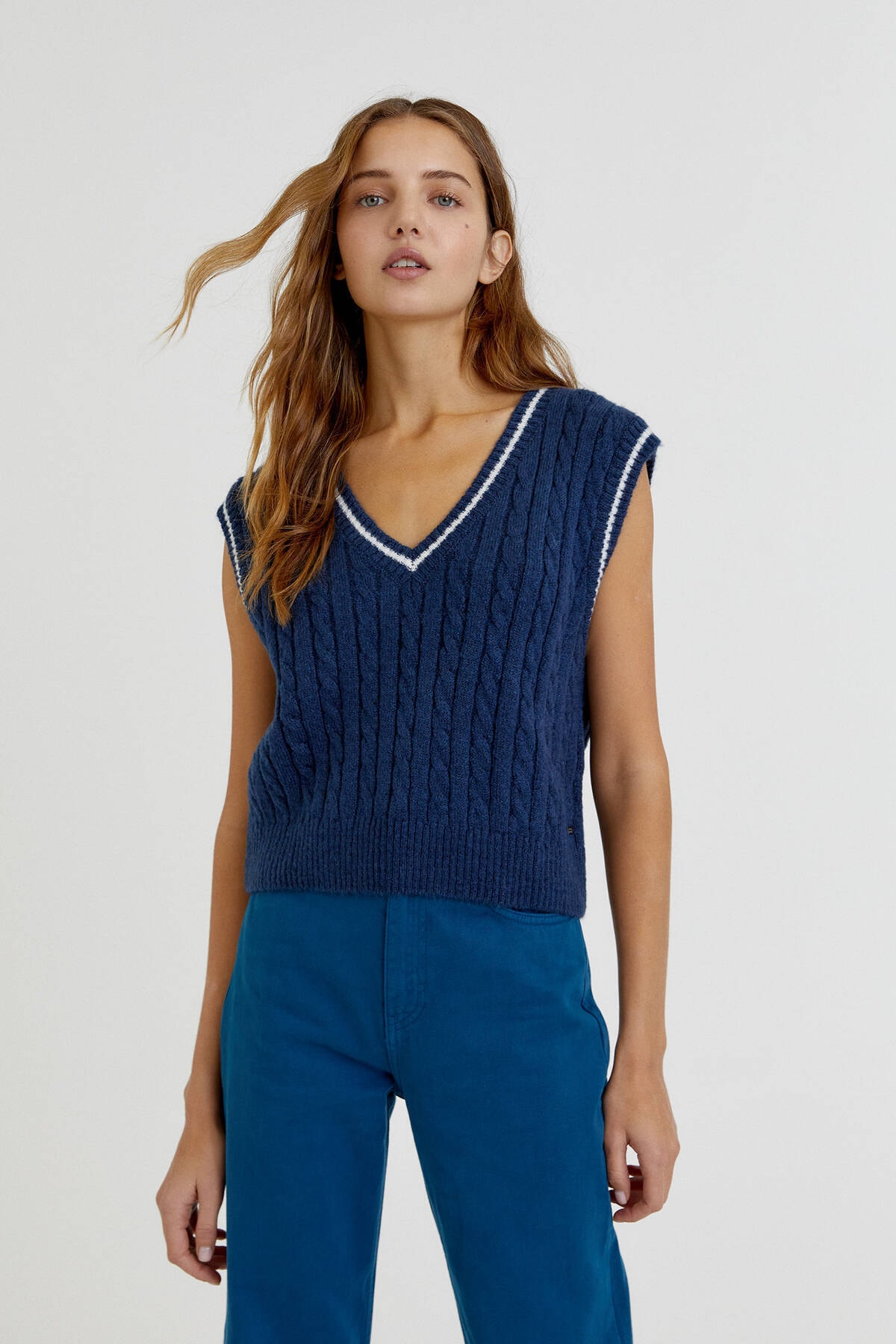 Pull & Bear Kadın Fitilli Detaylı Saç Örgülü Süveter