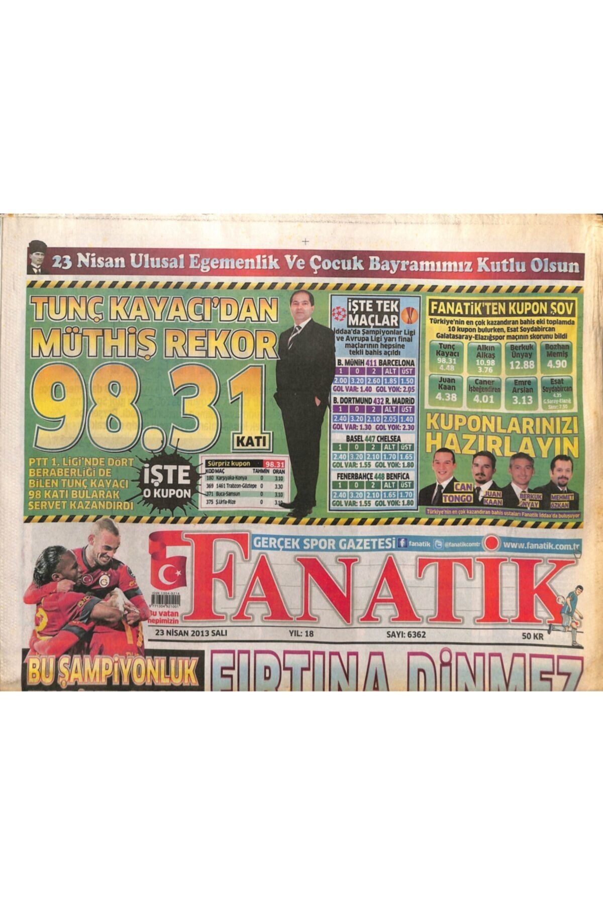 Gökçe Koleksiyon Fanatik Gazetesi 23 Nisan 2013 - Samet Aybaba Fanatik'e Konuştu -