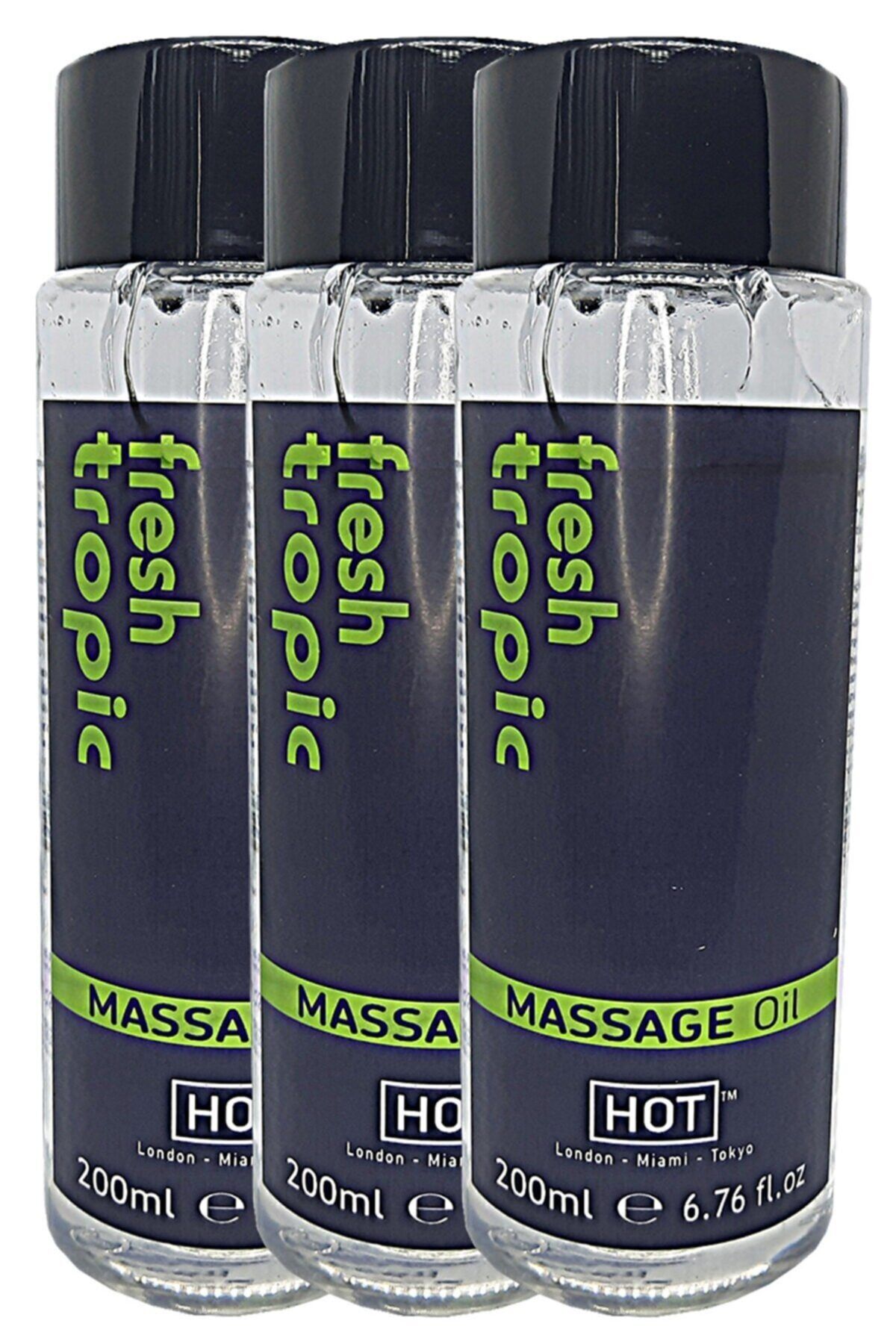 Hot Egzotik Spa Seans Fresh Tropic Massage Oil 200ml Aromalı Masaj Yağı (3 Adet)