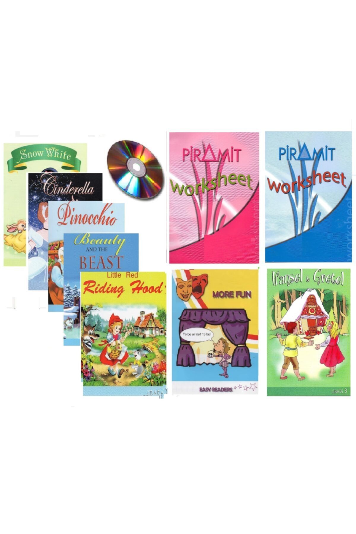 Piramit Kitapçılık Ingilizce 7 Adet Hikaye - 1. 2. 3. Seviye - Set- Ses Cd'li + 2 Adet Worksheets Hediyeli