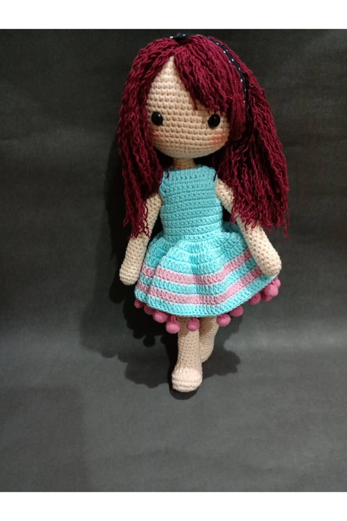 BİLGECE İŞLER Amigurumi Bordo Saclı Kız
