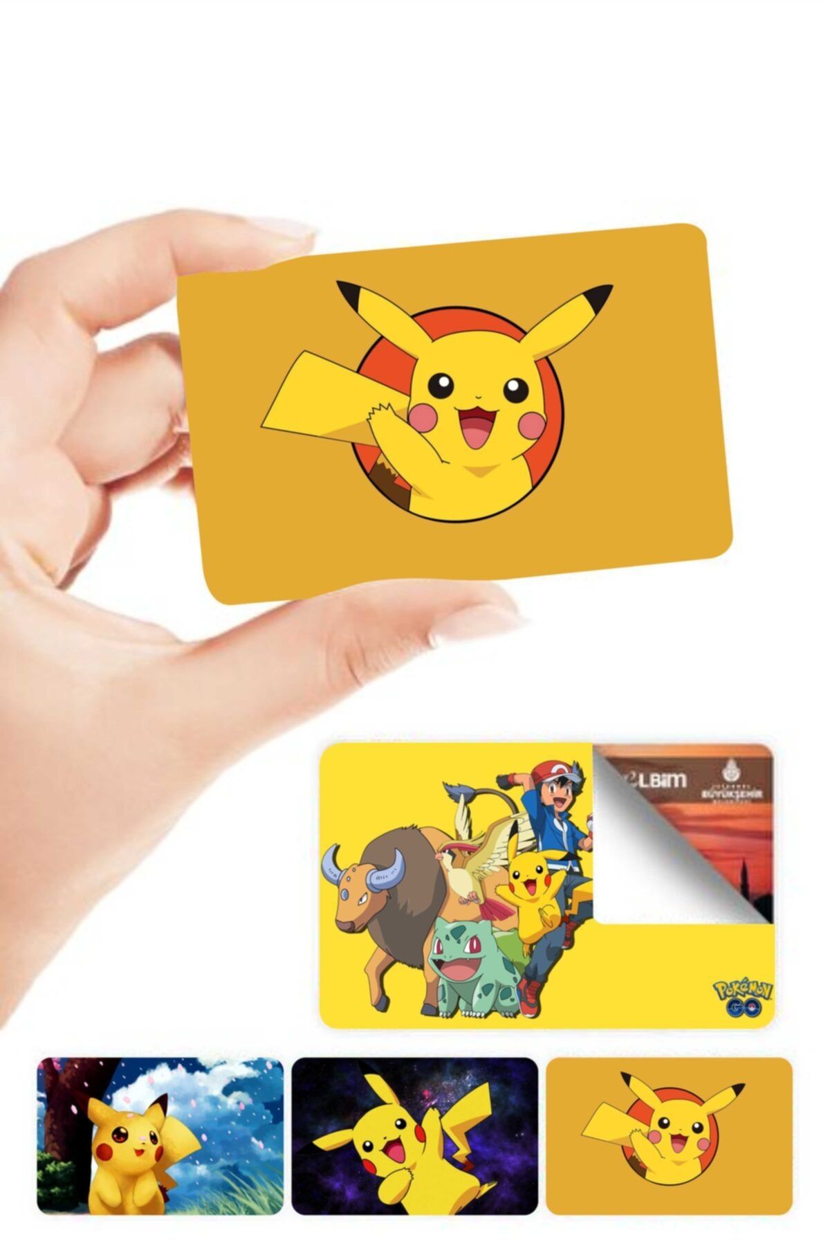 MARSİLYA Pikachu Iett&ininal Kart Kaplama Sticker 4 Adet