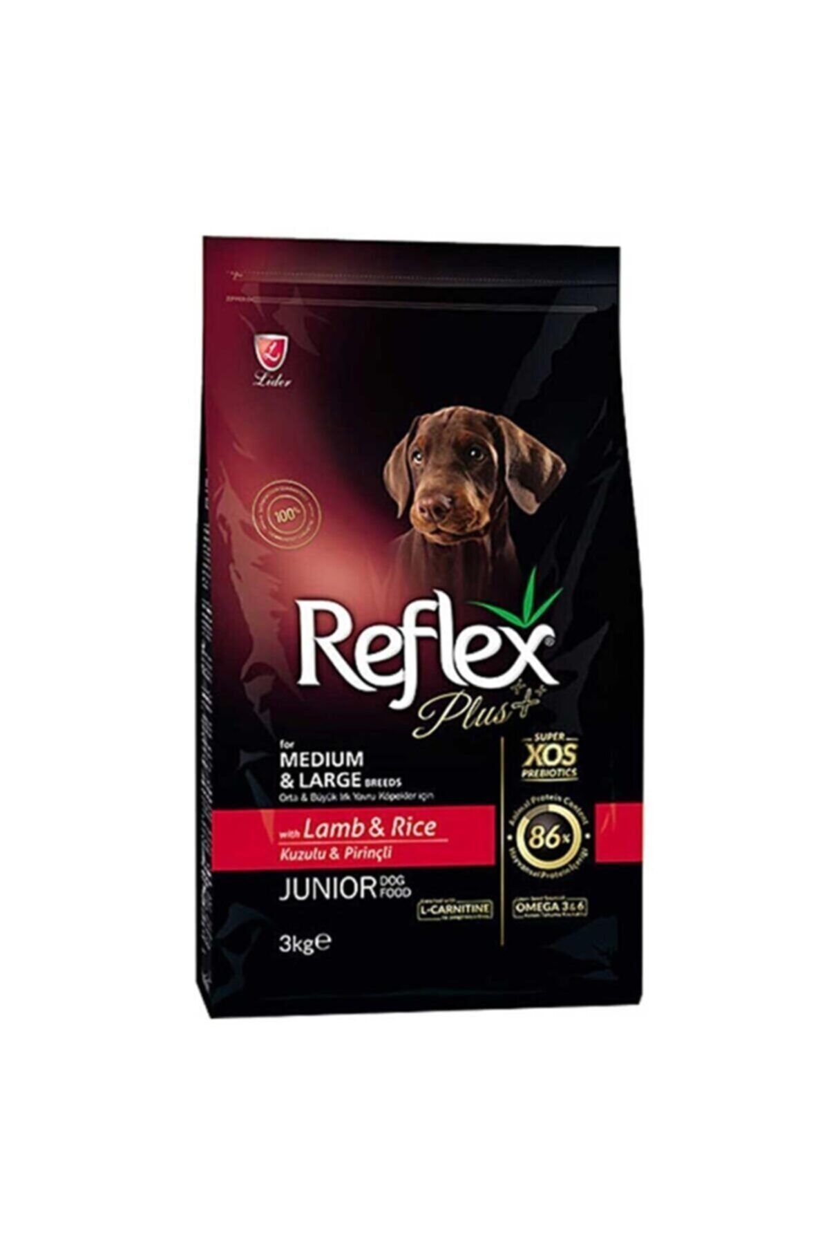 Reflex Plus Junior Orta Ve Büyük Irk Kuzu Etli Ve Pirinçli Yavru Köpek Maması 3kg.