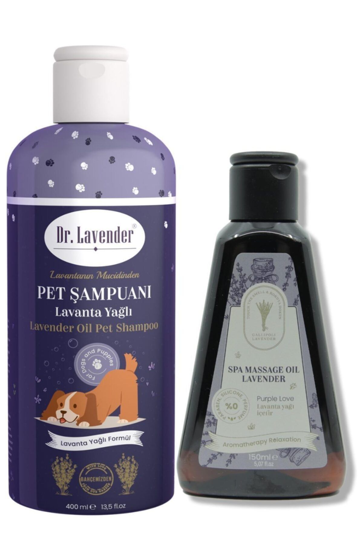 Dr. Lavender Köpek Şampuanı Lavanta Yağlı Pet Şampuan 400 Ml + 150 Ml Lavanta Masaj Yağı
