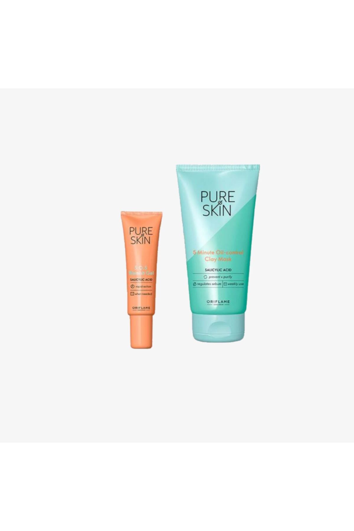 Oriflame Pure Skın Akne Lekeleri Için Jel Kil Maskesi 2 Li Set 41674/41676