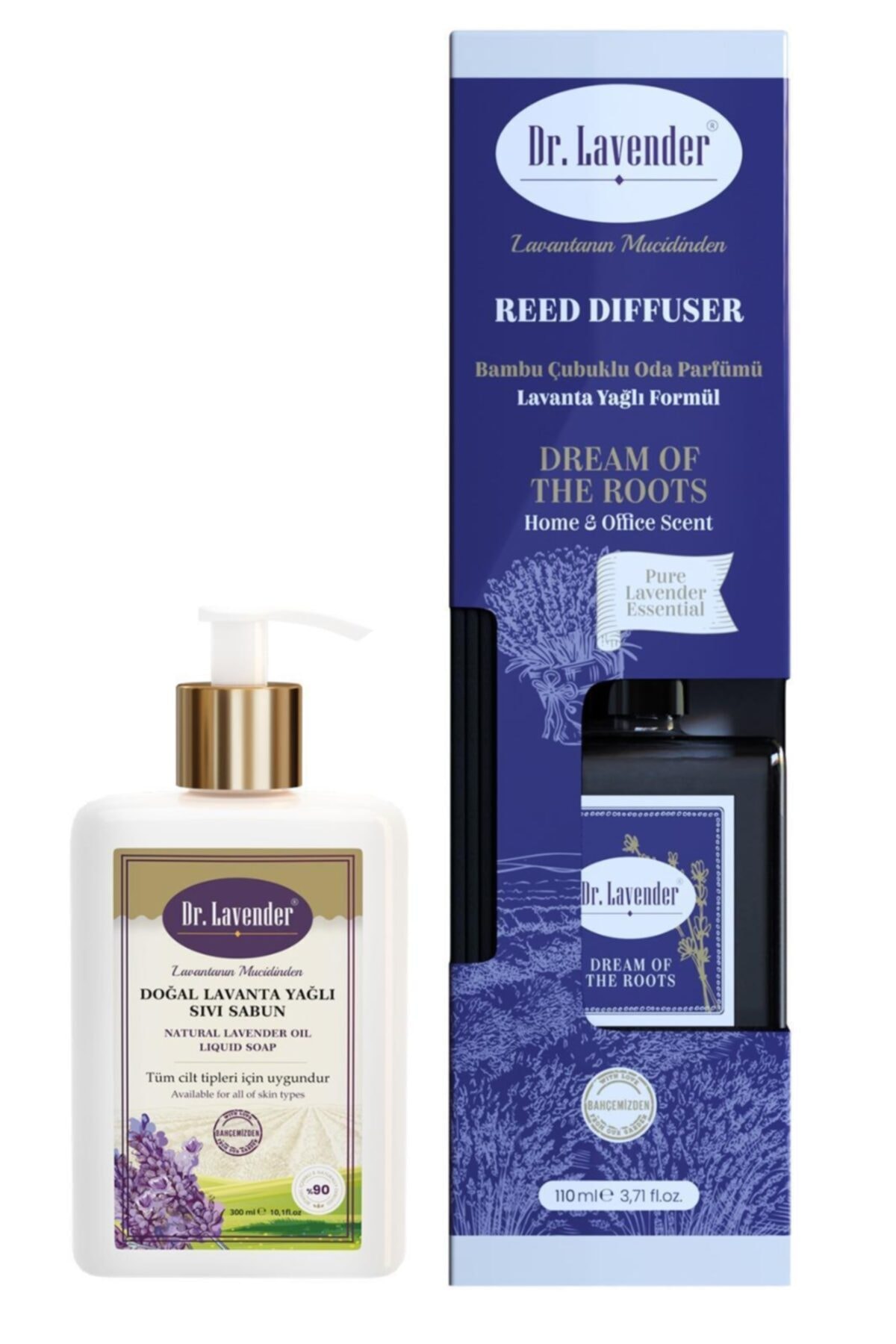 Dr. Lavender Lavanta Bambu Çubuklu Oda Kokusu 100 Ml + Lavanta Yağlı Sıvı Sabun 300 Gr
