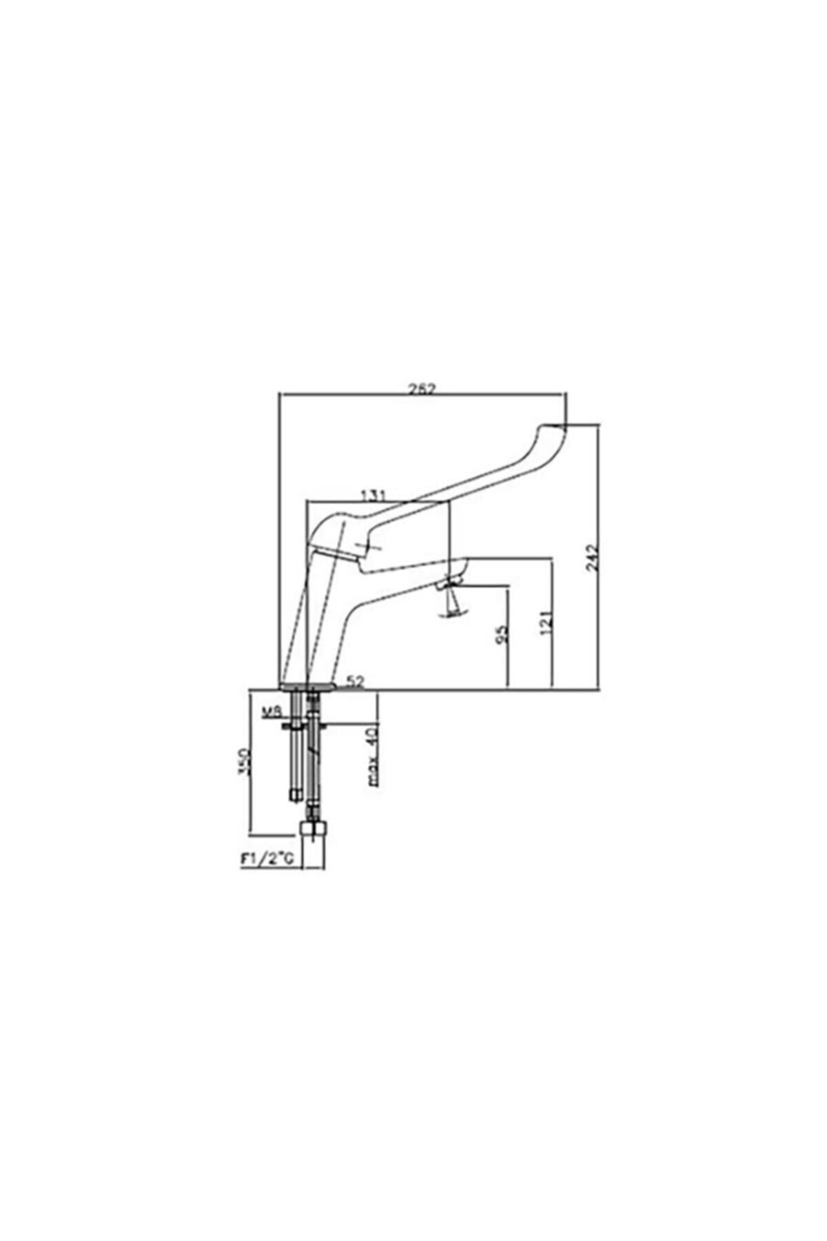 Bocchi Pure Engelli Lavabo Bataryası Krom 1210 0001
