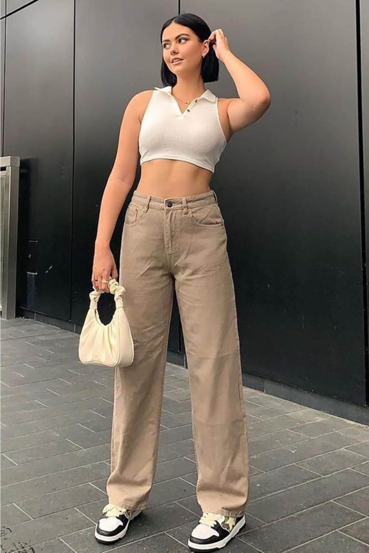 Madmext Mad Girls Bej Palazzo Jean Mg1247