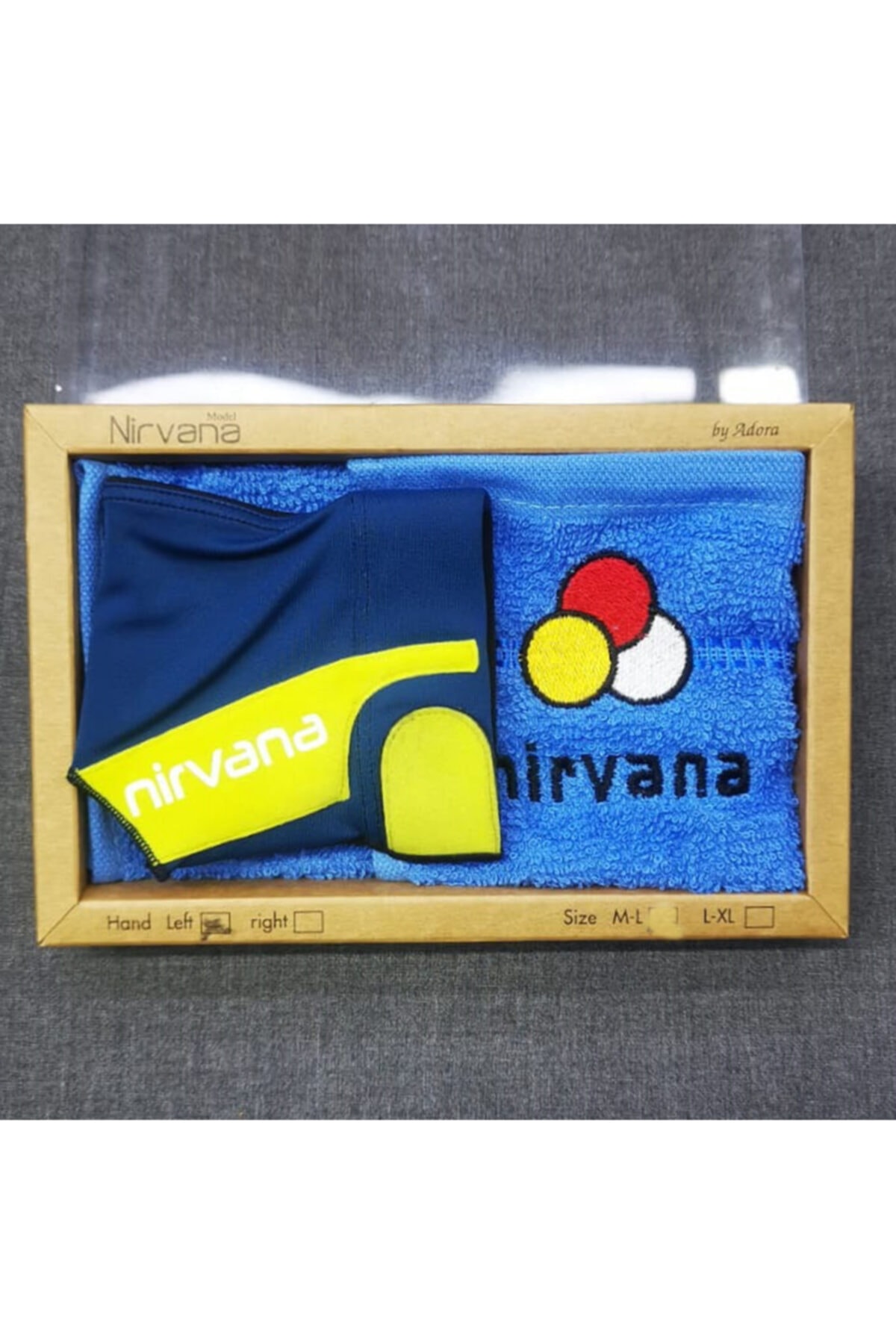 ELİT BİLARDO Özel Kumaş Nirvana Bilardo Eldiveni Havlu Hediyeli Lacivert Sarı Sol El