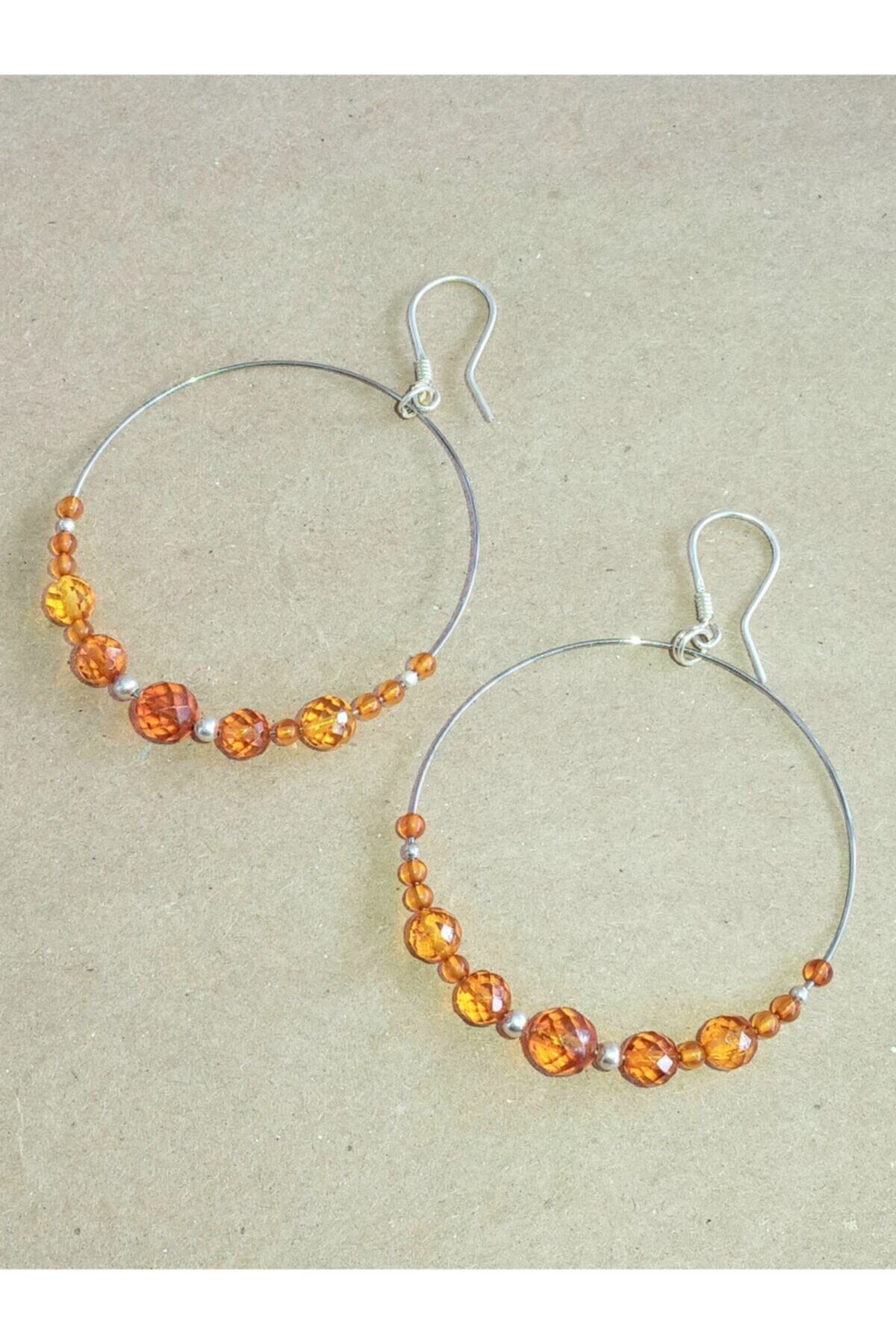 Amber by Mazukna Çok Renkli Baltık Damla Kehribar Küpe