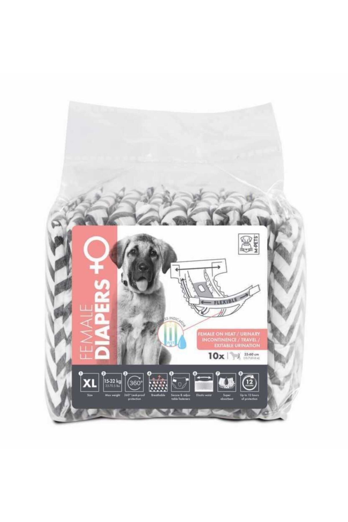 MPETS Diapers Dişi Köpekler Için Külot (xl) 10lu