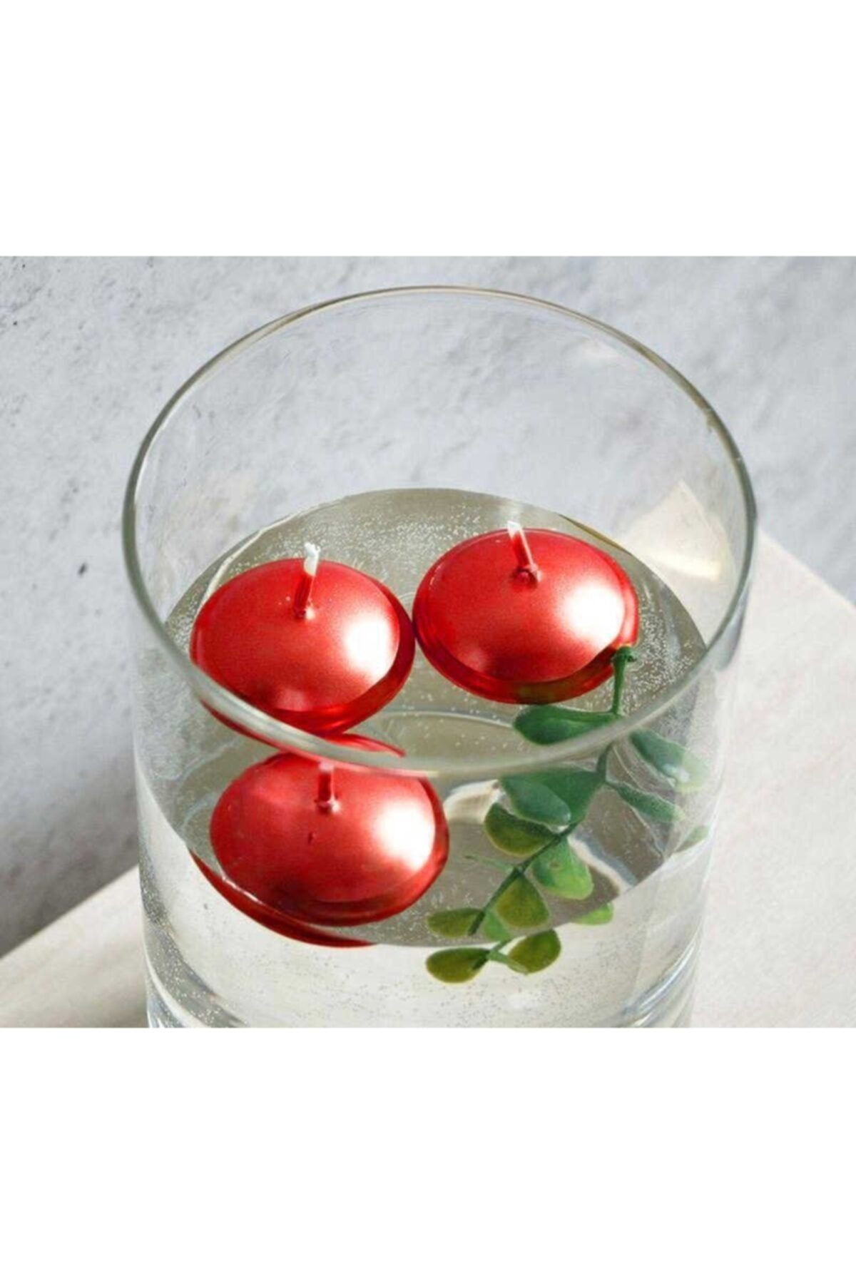 Beyaz Gelincik Tasarım Mum Tealight Yüzen Mum Kirmizi Pk:20 Kl:72