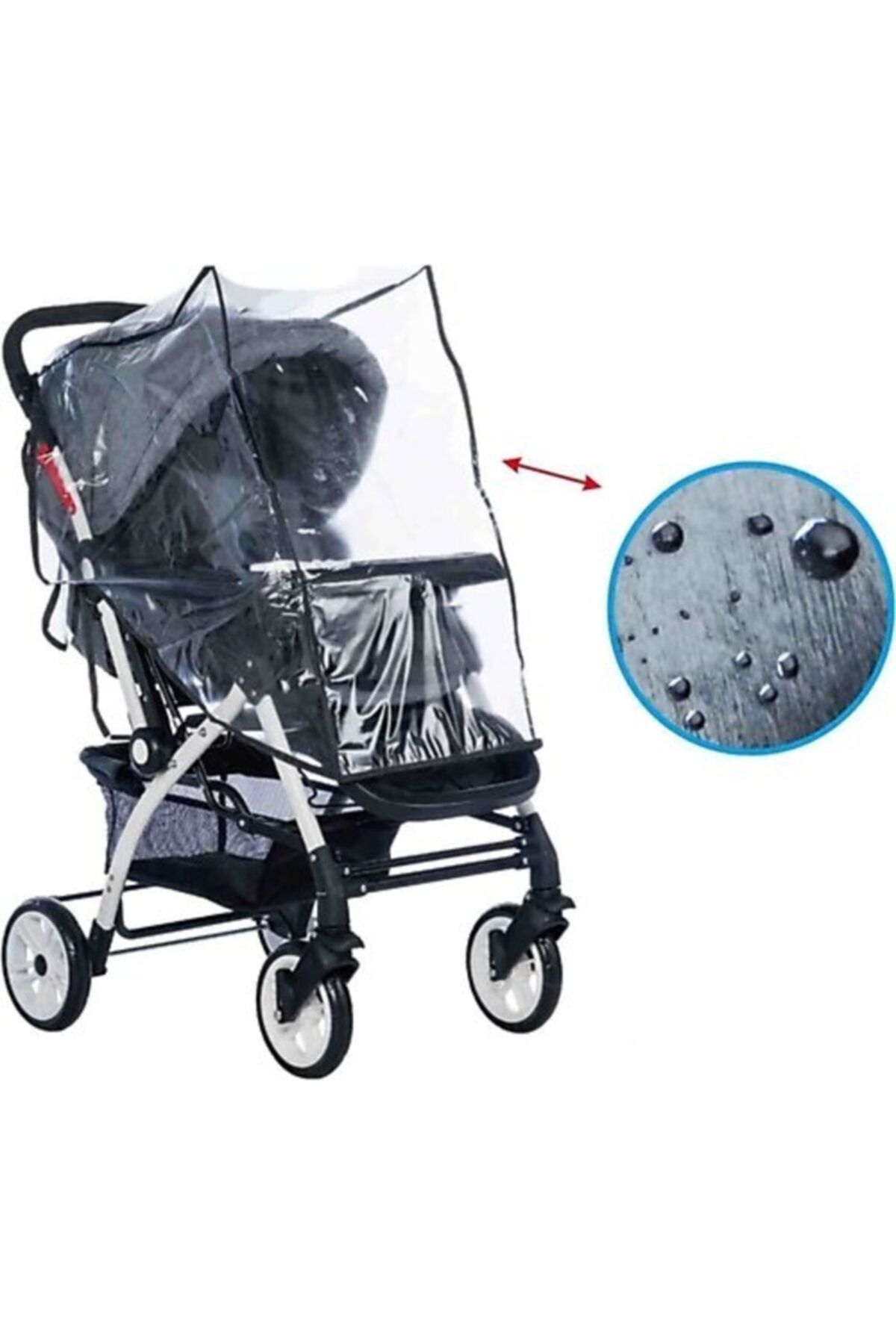 New Perle Concept Lüx Concept Bebek Çocuk Arabası Puset Baston Yağmurluğu Rüzgarlığı Lüx Yağmurluk Rüzgarlık