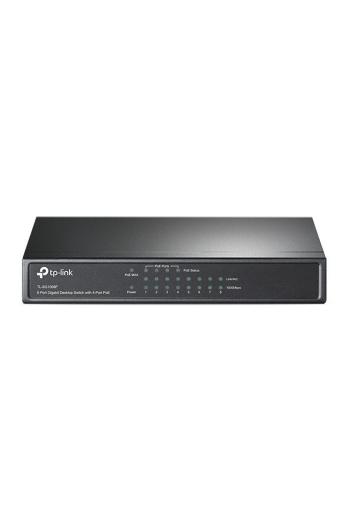 TPLINK Tl-sg1008p 10/100/1000mbps 8xport Masaüstü Poe Siyah Çelik Kasa Switch