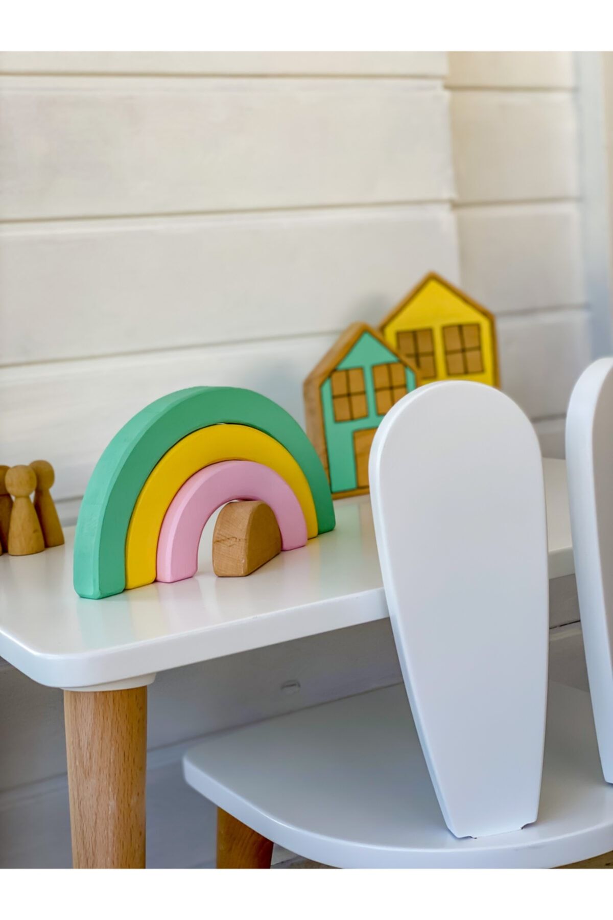 WoodBabyStore Lake Tavşan Masa Sandalye 1+2