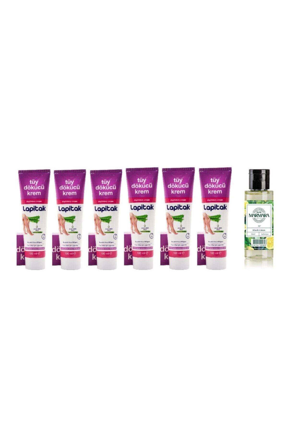 Lapitak Tüy Dökücü Krem Bayan 100 Ml (6 Kutu) + 50 Ml Marmara Limon Kolonyası