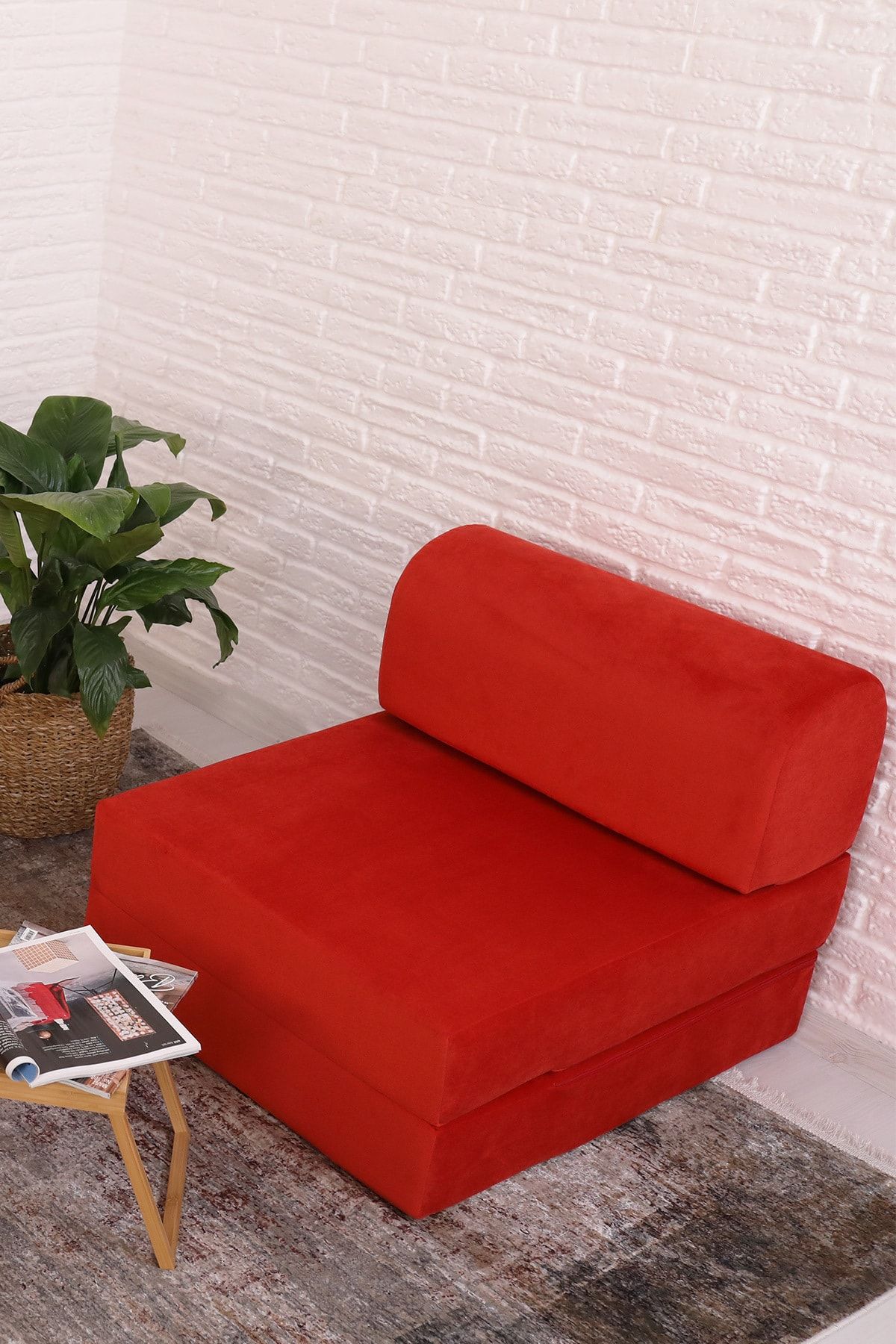 Homedius Magic Tek Kişilik Kırmızı Katlanır Yataklı Koltuk