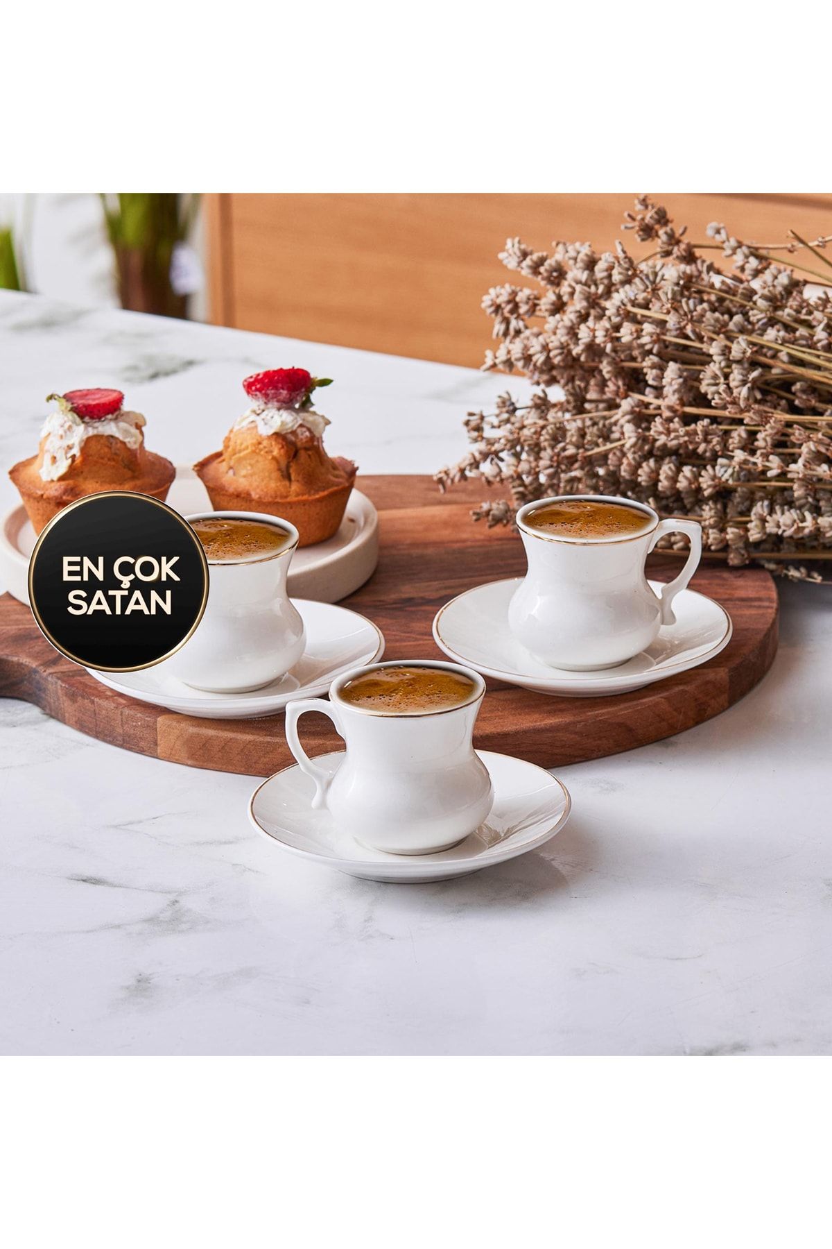 Emsan Lilyum 6 Kişilik Kahve Fincan Takımı 80 ml