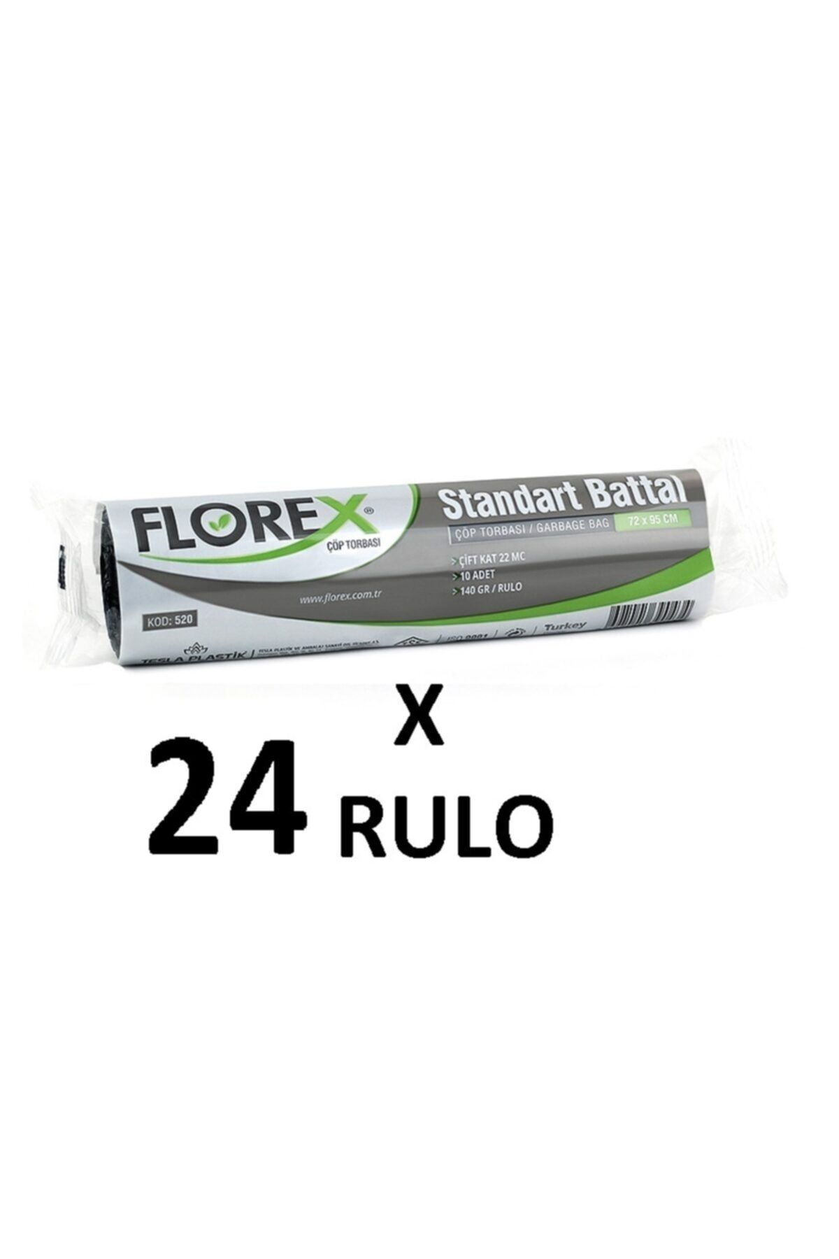 coverest Florex Standart Battal Boy ( 72x95 Cm ) Siyah Çöp Poşeti 24 Rulo 10*24=240 Adet