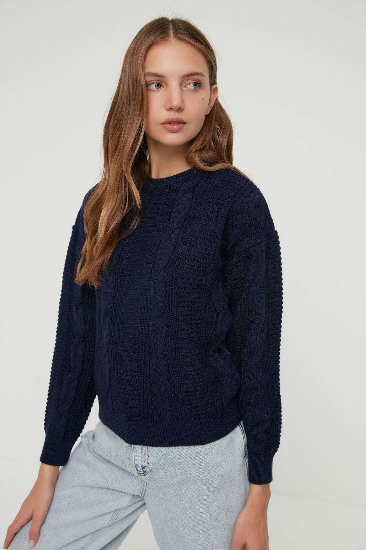 TRENDYOLMİLLA Lacivert Triko Kazak TWOAW22KZ1803