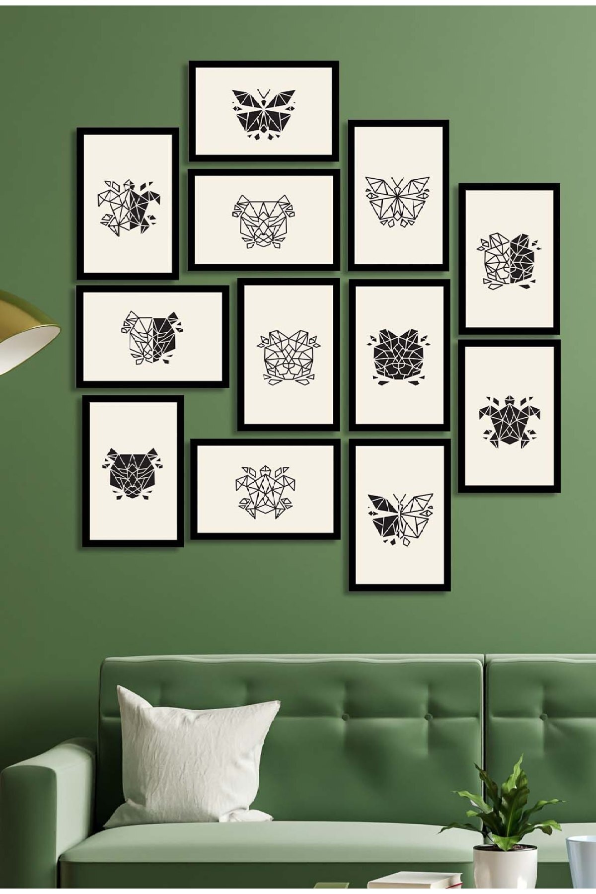 Hediyeler Kapında 12 Parça Çerçeve Görünümlü Minimal Mdf Tablo Set