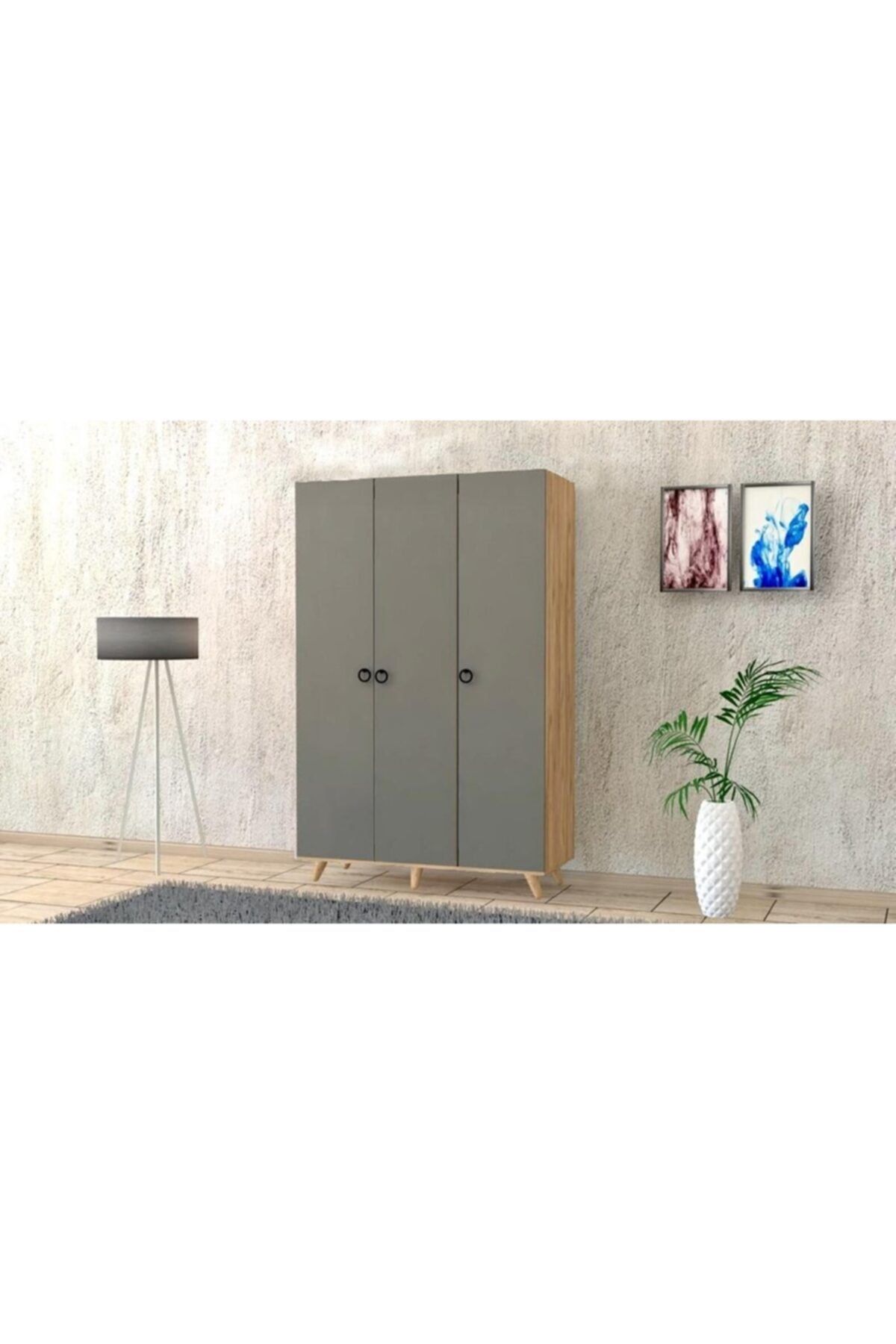baramolife , Portmanto, Vestiyer, Ayakkabılık, Çam Gövde, Antrasit Kapak, 105cmlik, P.u.b-3