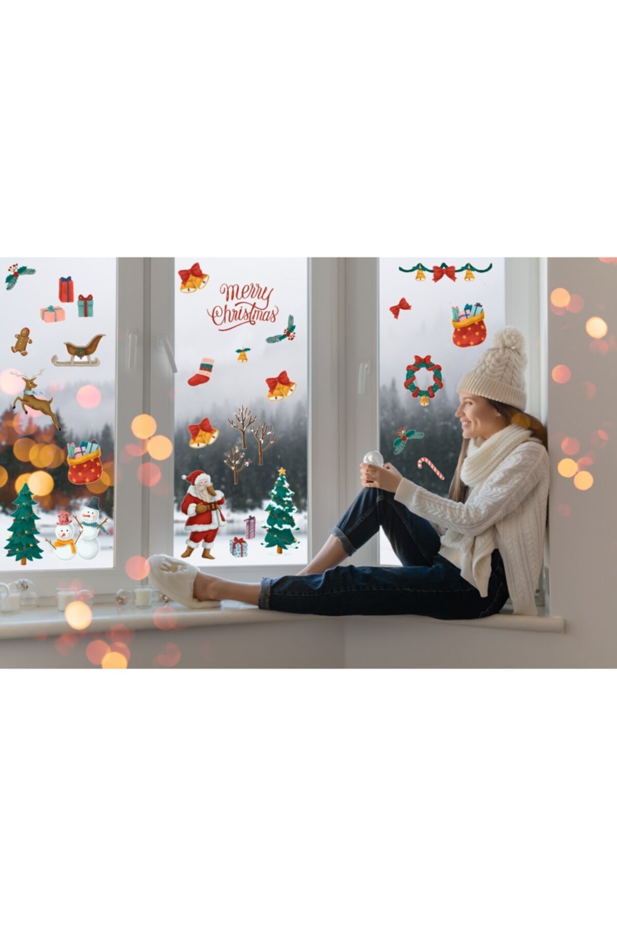 TELLGRAF Yılbaşı Temalı Cam Ve Duvar Sticker(etiket) Süsü