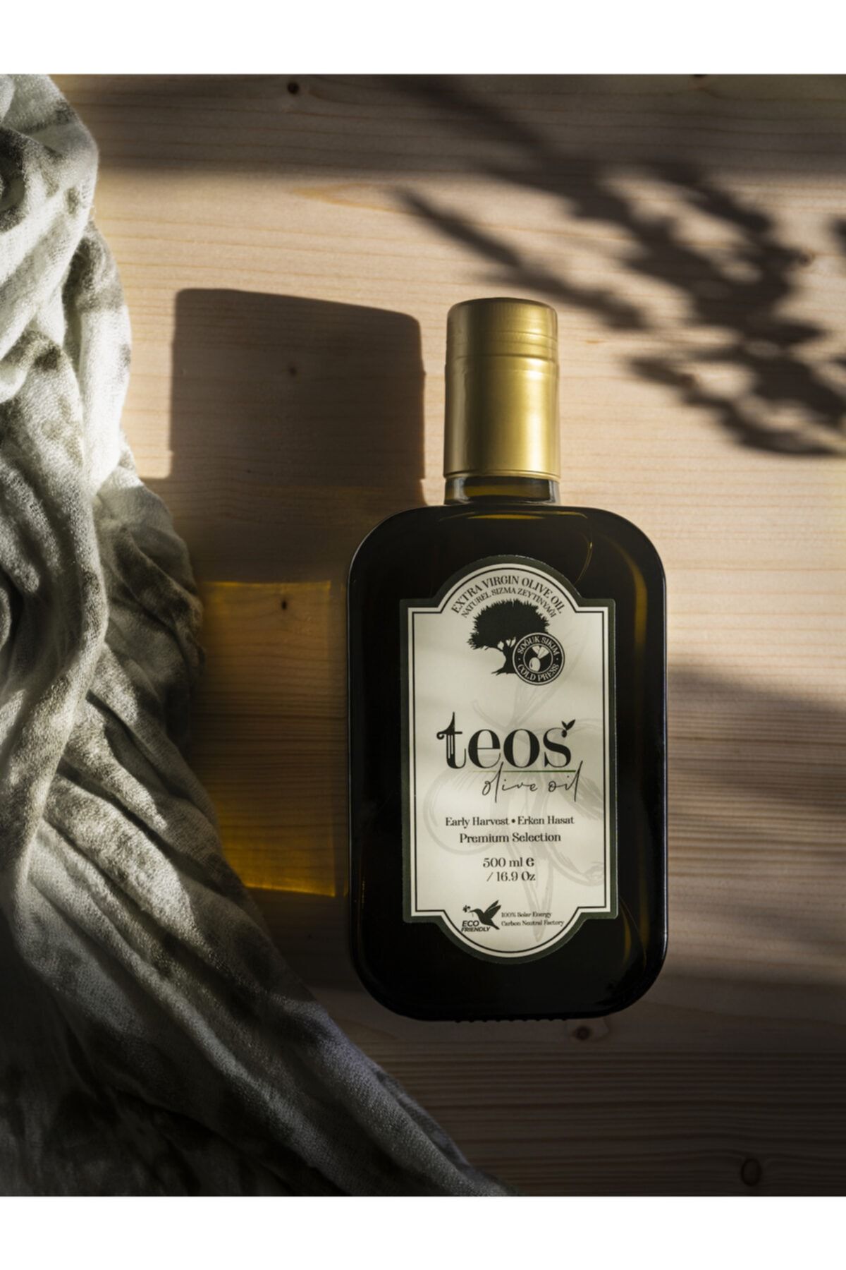 Teos Olive Oil 500ml Premium Selection Erken Hasat Naturel Soğuk Sıkım Zeytinyağı