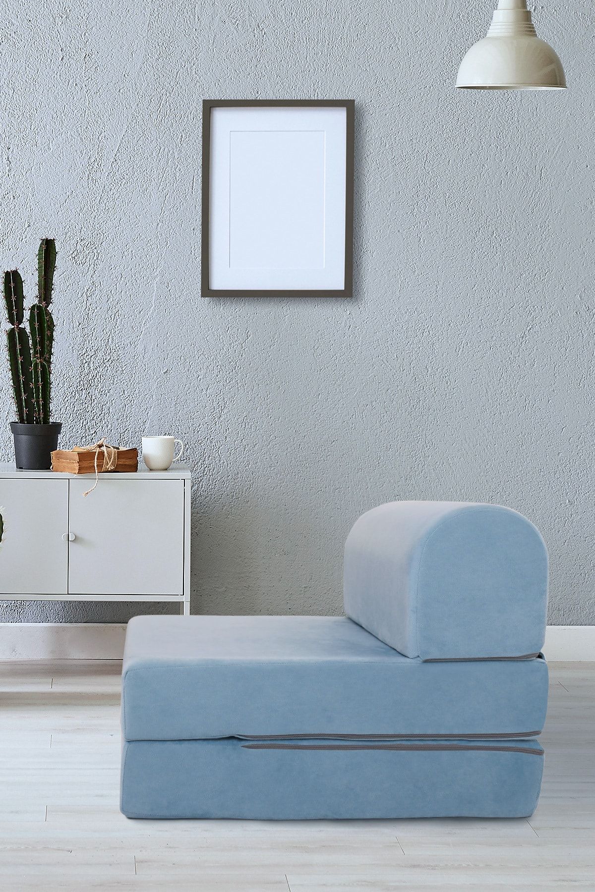 Homedius Magic Tek Kişilik Açık Mavi Katlanır Yataklı Koltuk